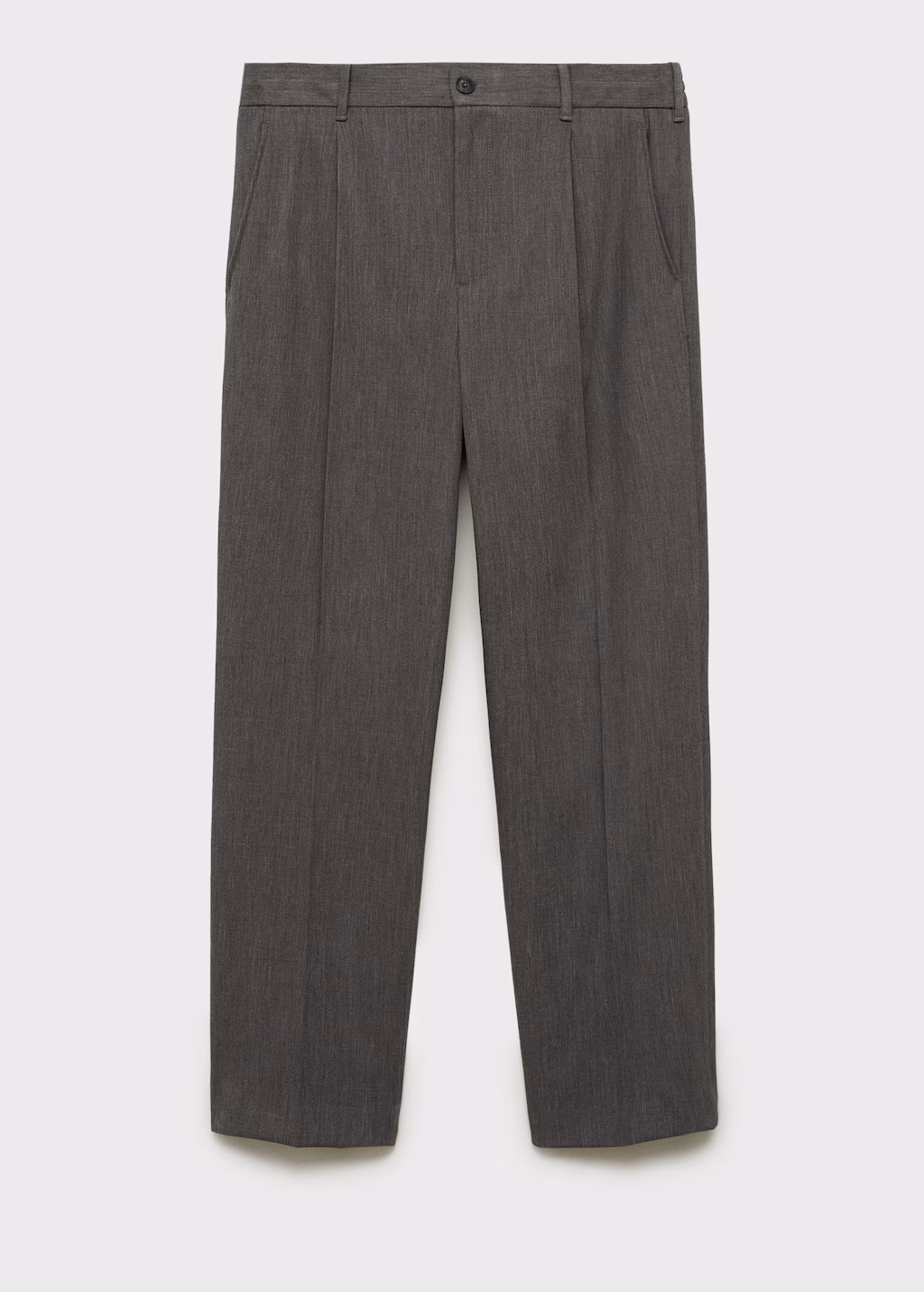 Straight-fit pleated trousers - Dark Navy