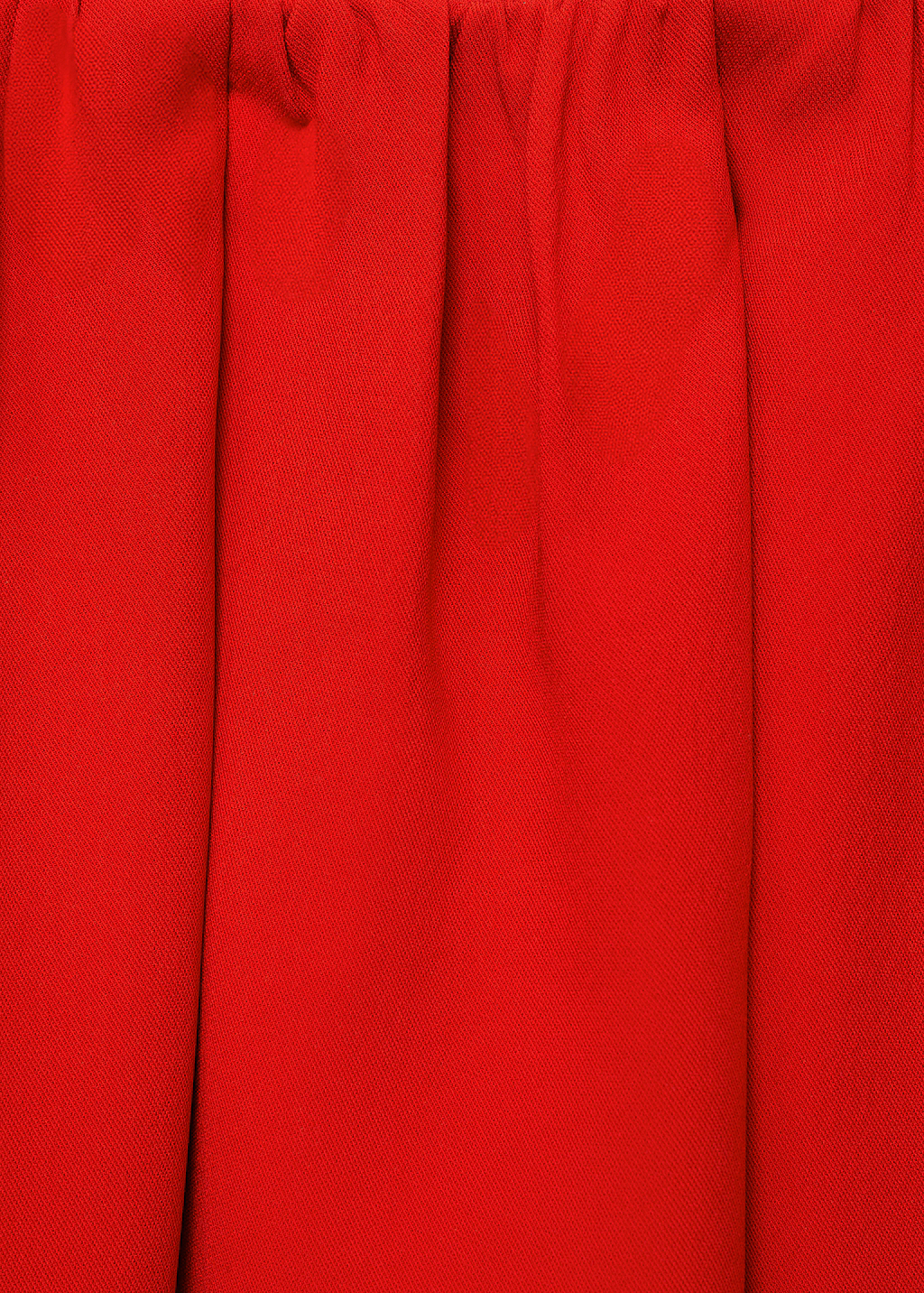 Long skirt with gathered waist - Red