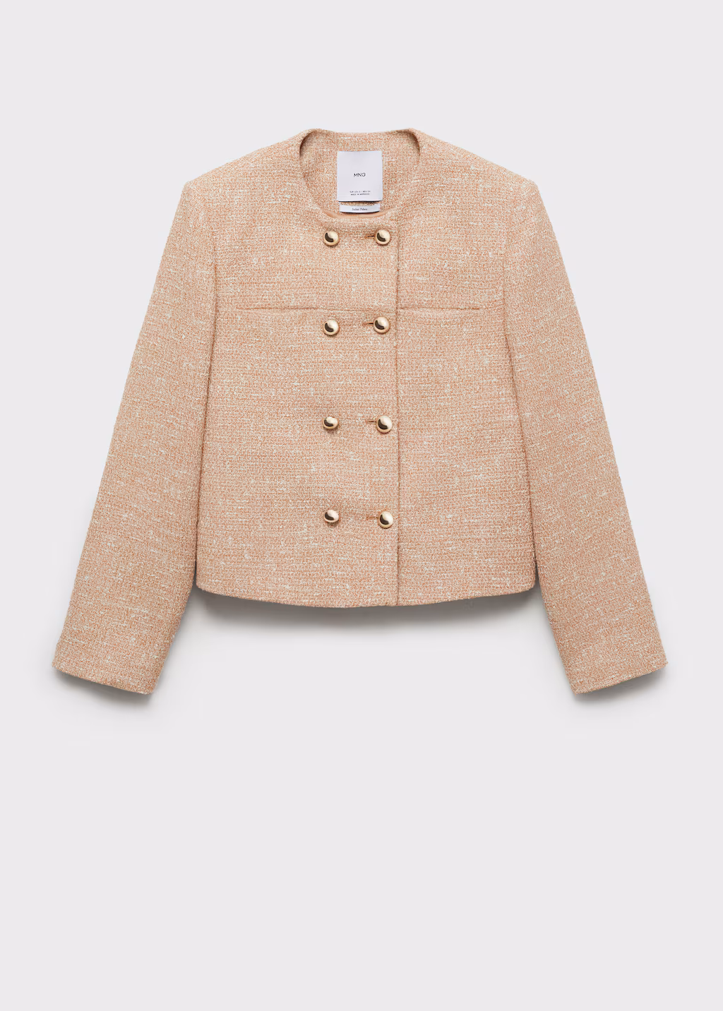 Double-breasted tweed jacket - Medium Brown