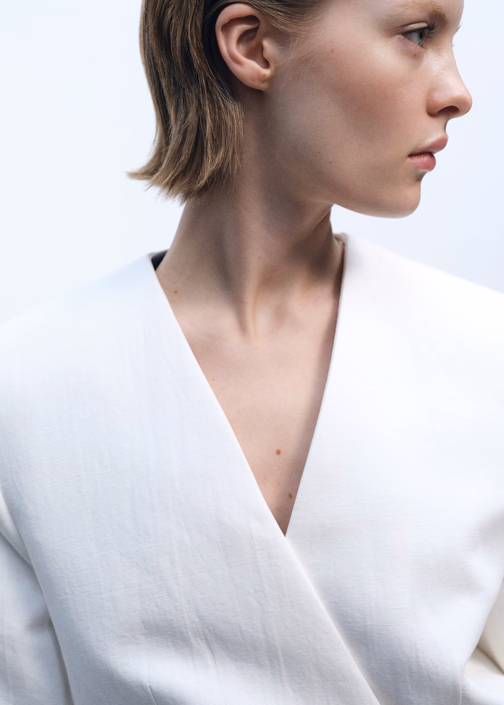 Lyocell and linen-blend jacket - Ecru