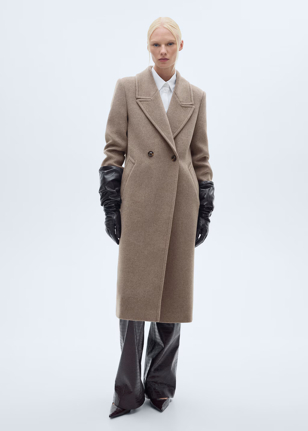 Lapels wool coat - Grey