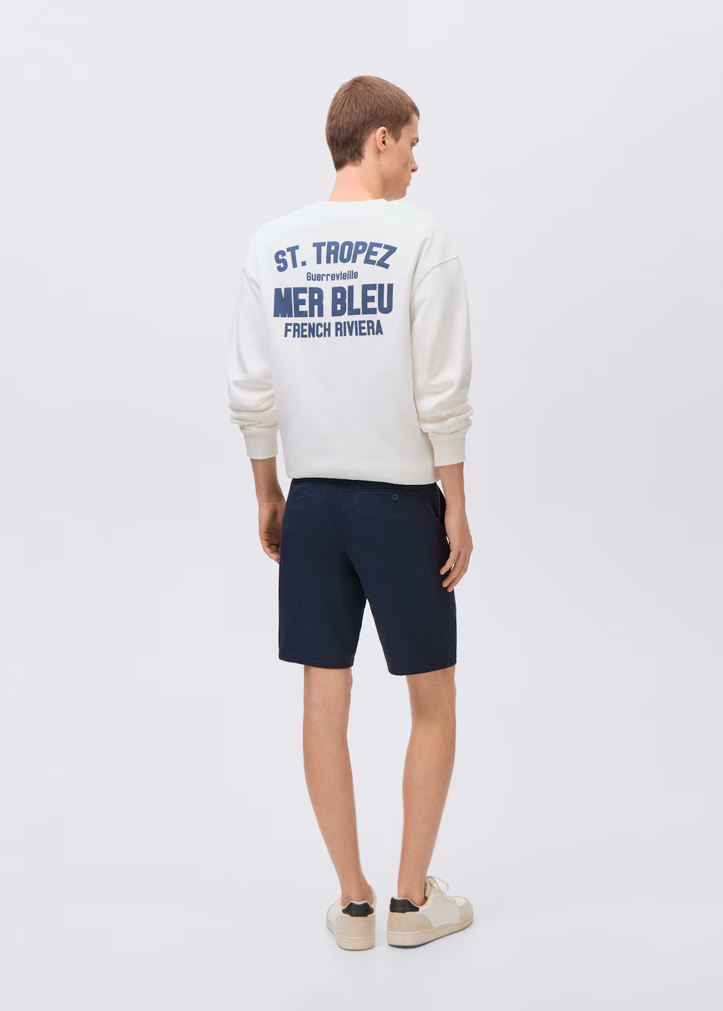 Cotton Bermuda shorts - Navy