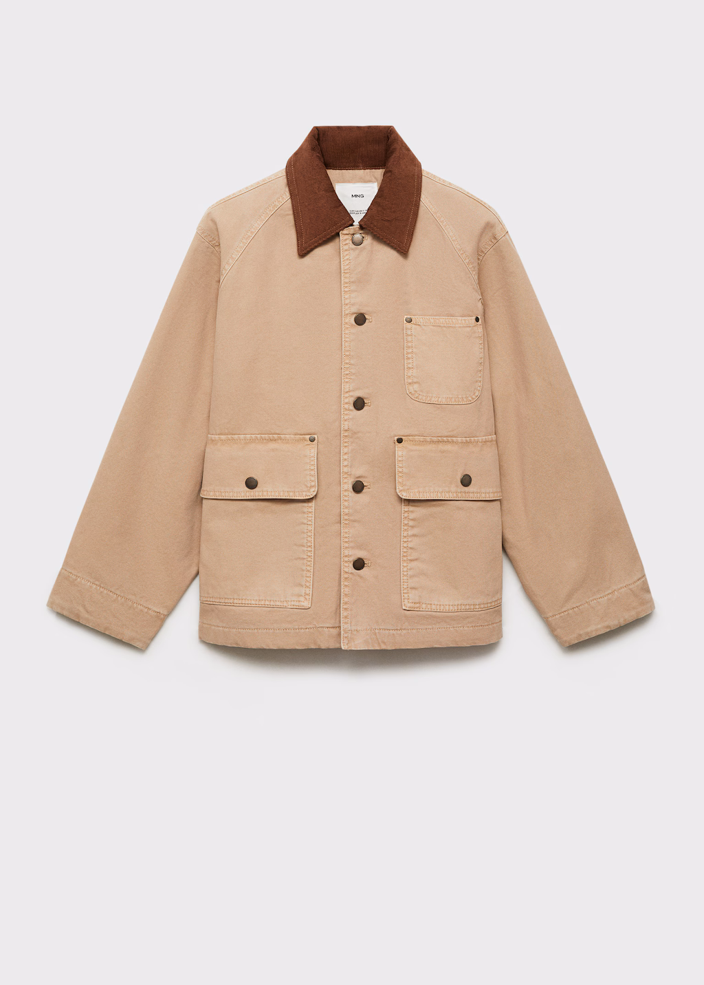Denim parka with contrasting collar - Sand