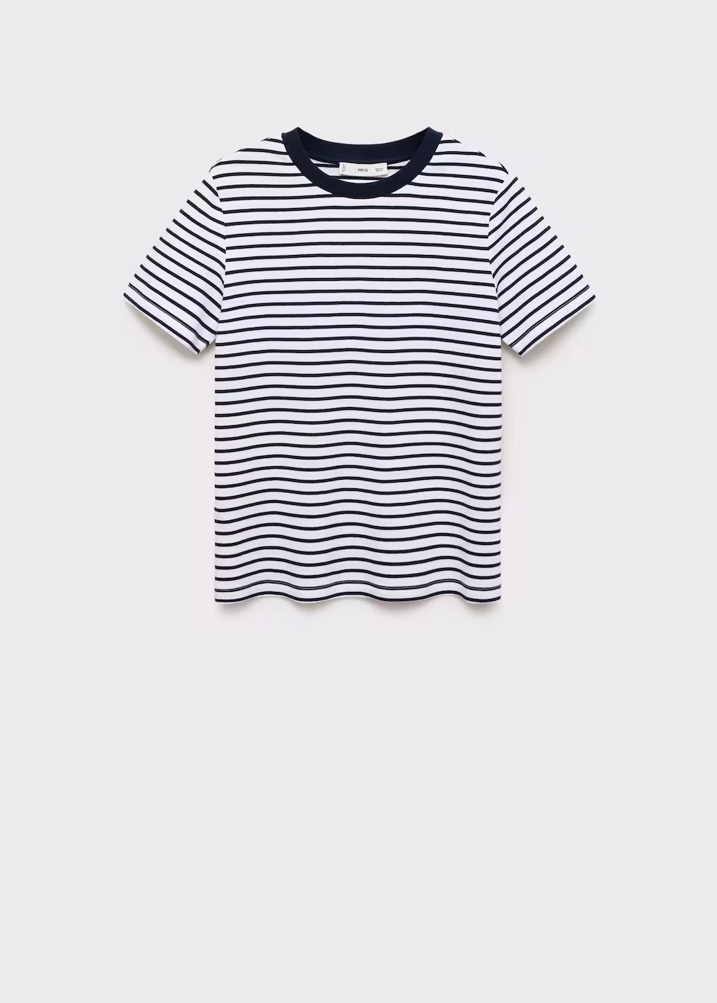 Striped short-sleeved cotton t-shirt - Blue