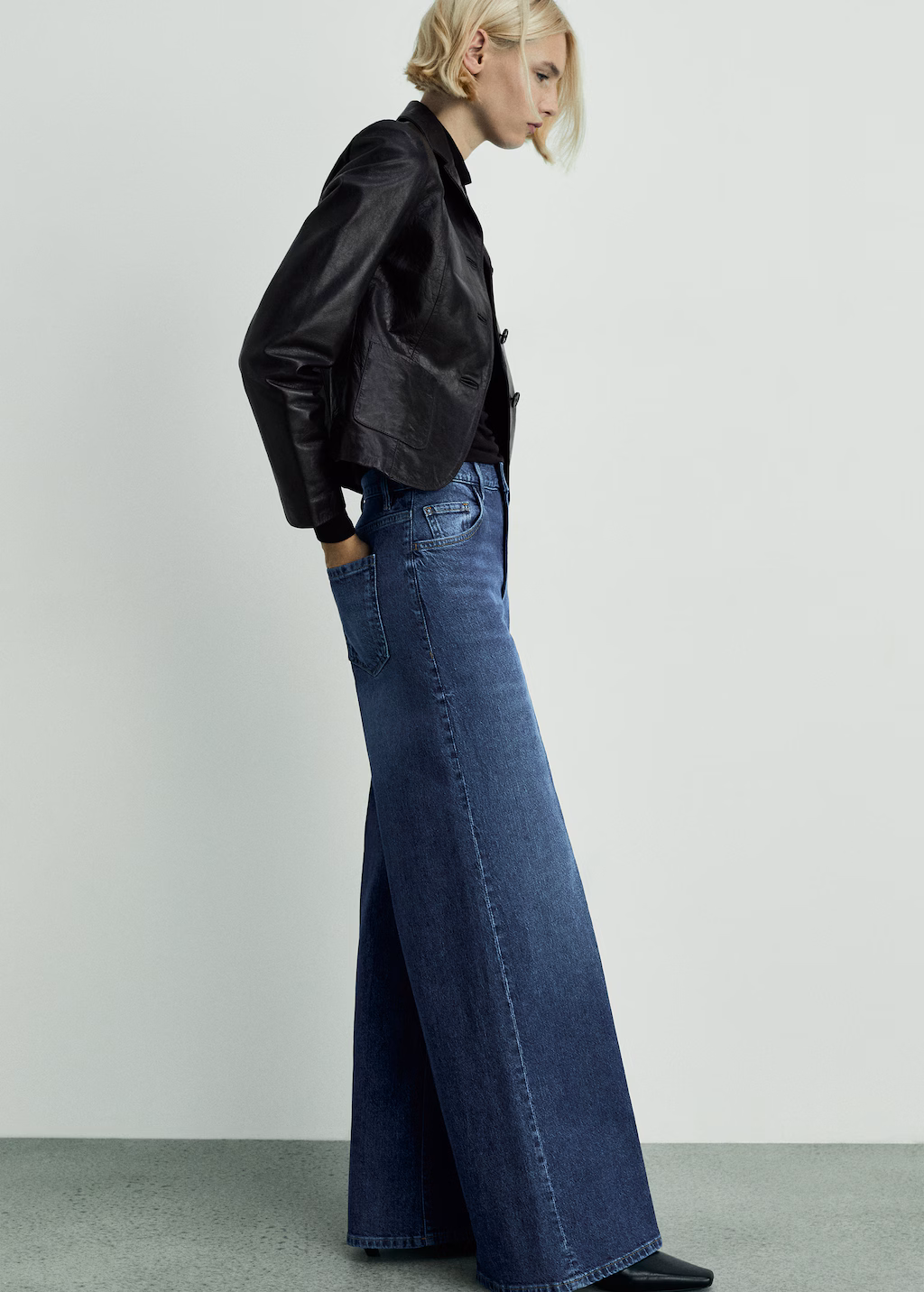 High-rise wideleg jeans - Medium Blue