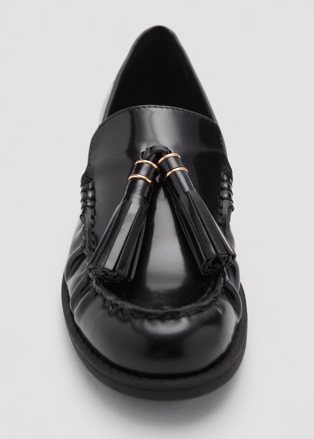 Leather loafers with tassels - Black