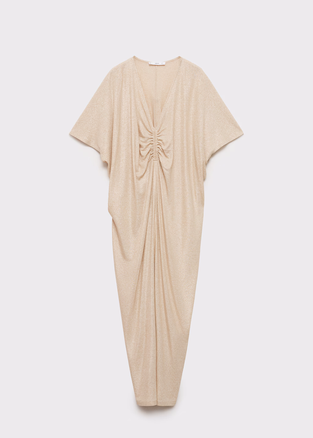 Lurex dress with gathered neckline - Gold