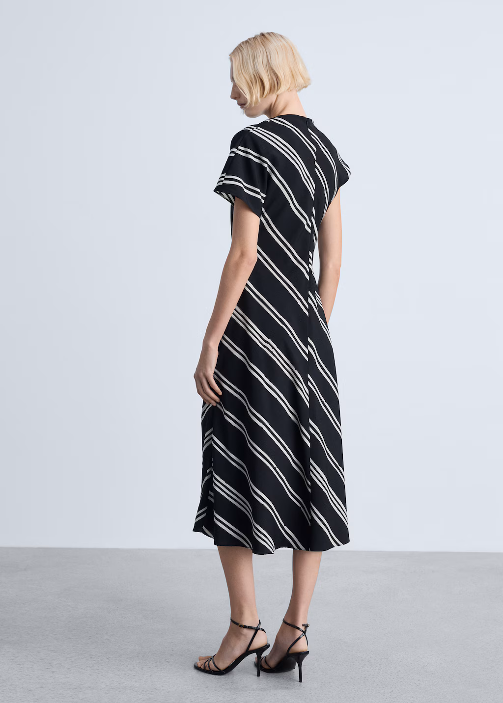 Stripe-print midi-dress - Black