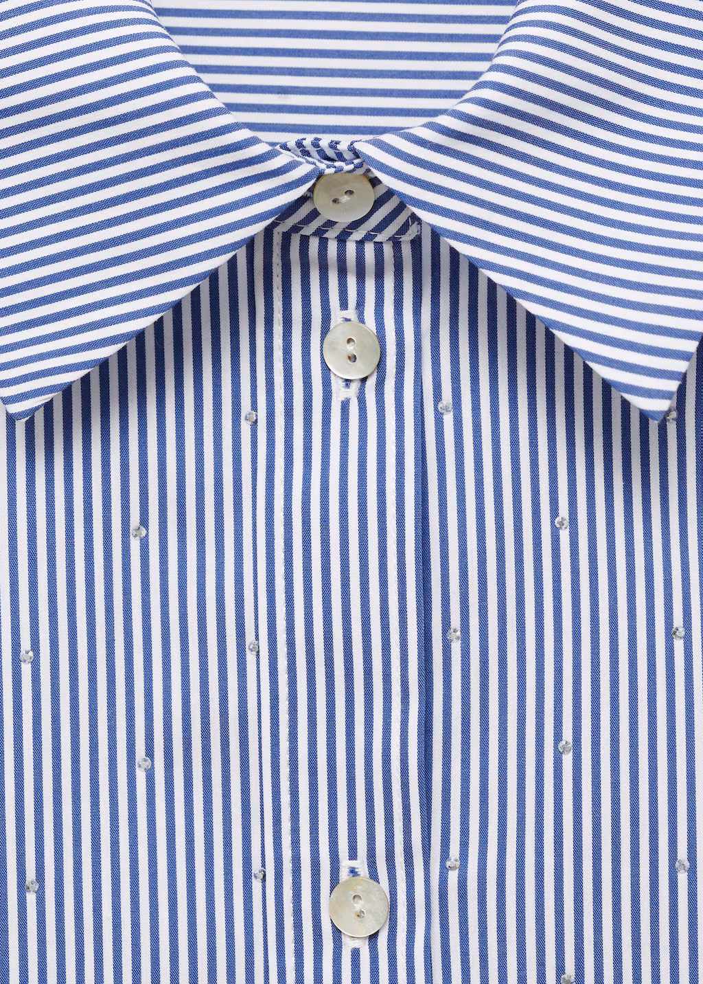 Striped shirt with rhinestone detail - Sky Blue