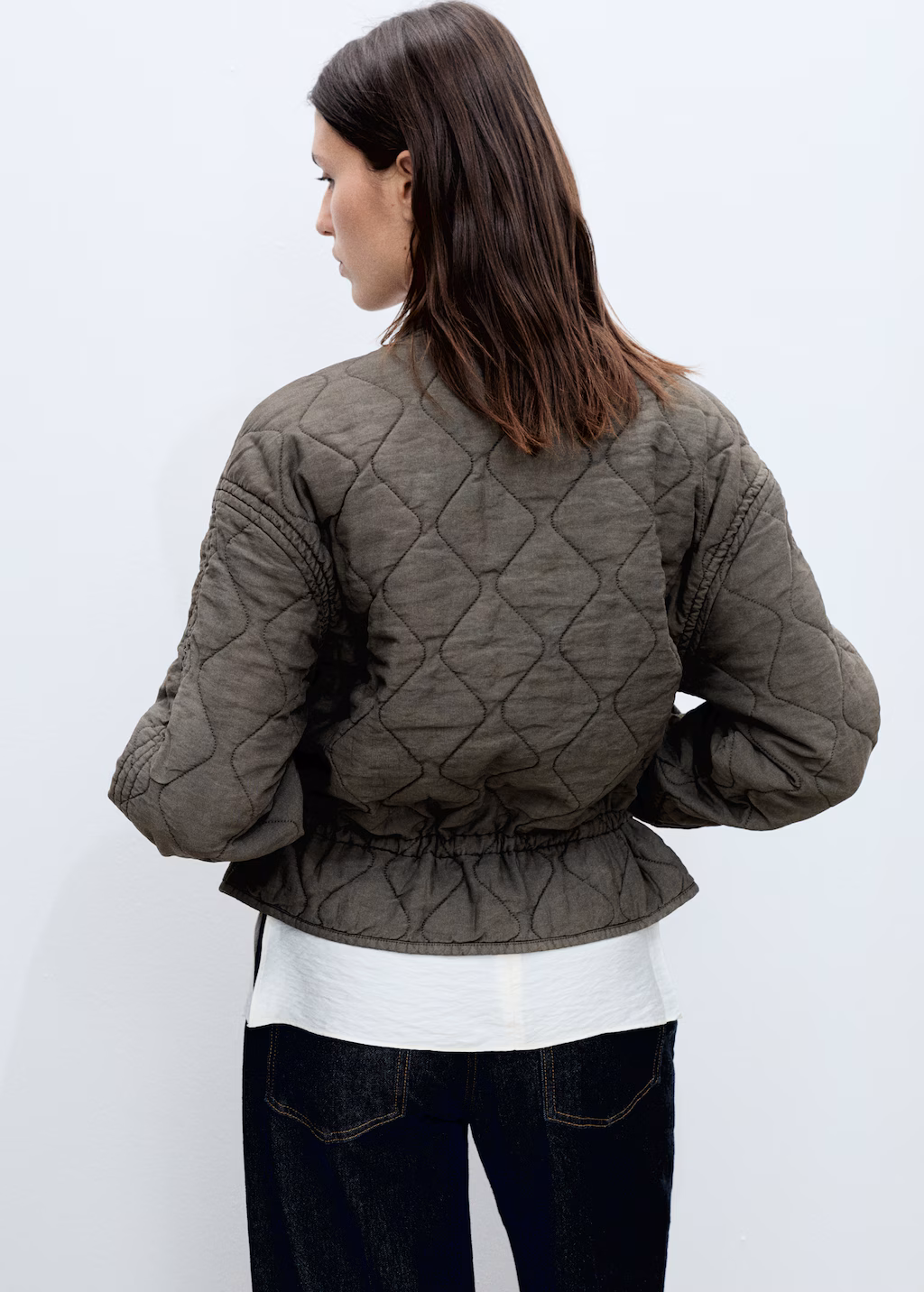 Quilted bomber jacket - Pastel Yellow