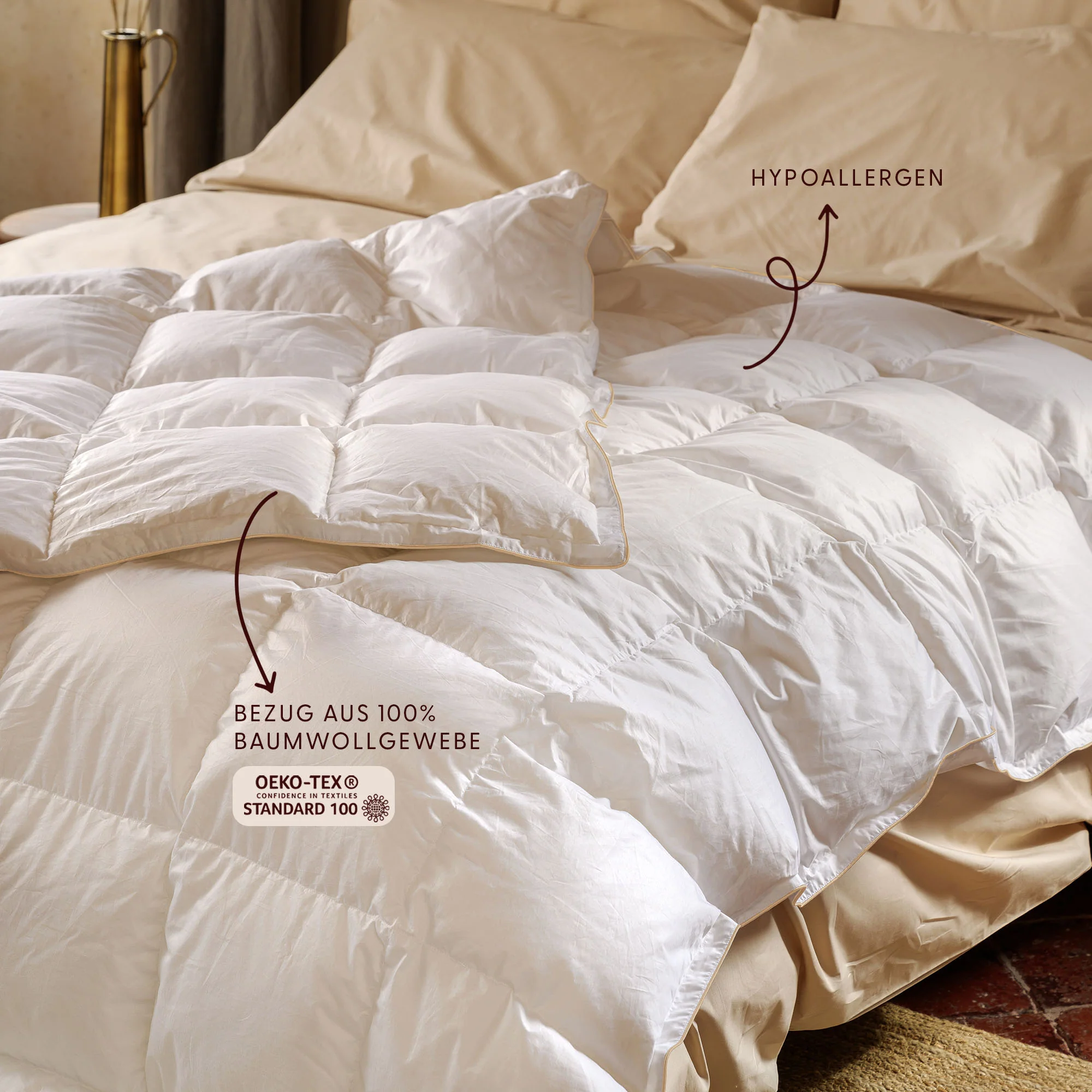 Bettdecke und Kopfkissen Set