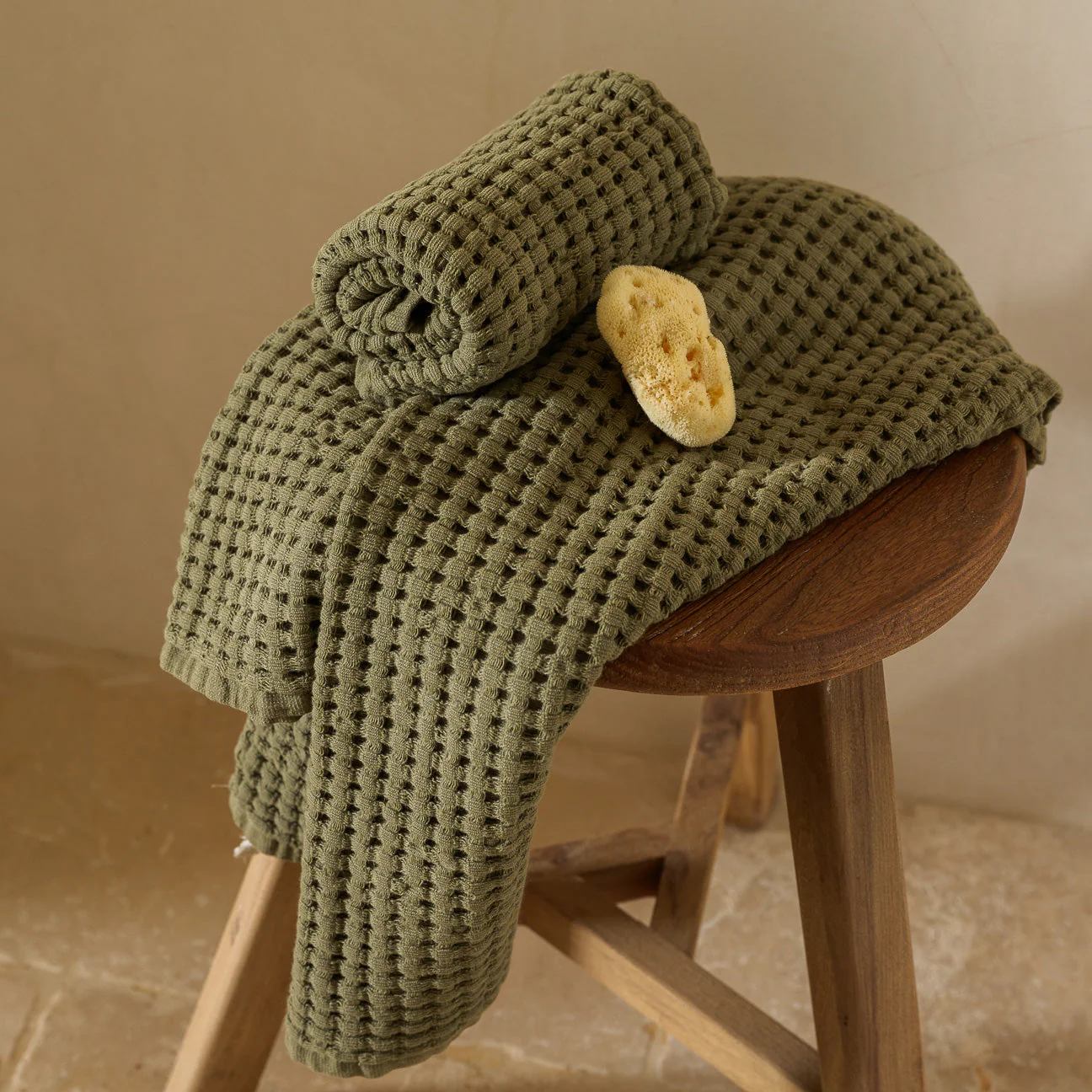 Waffelpiqué Stonewashed Set 2-Teilig