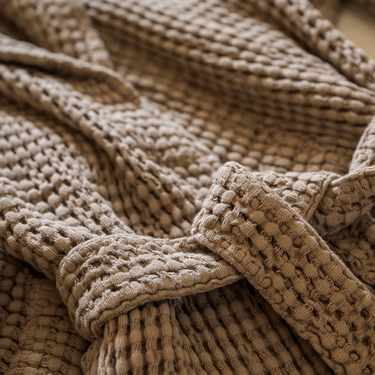 Bademantel Waffelpiqué Stonewashed