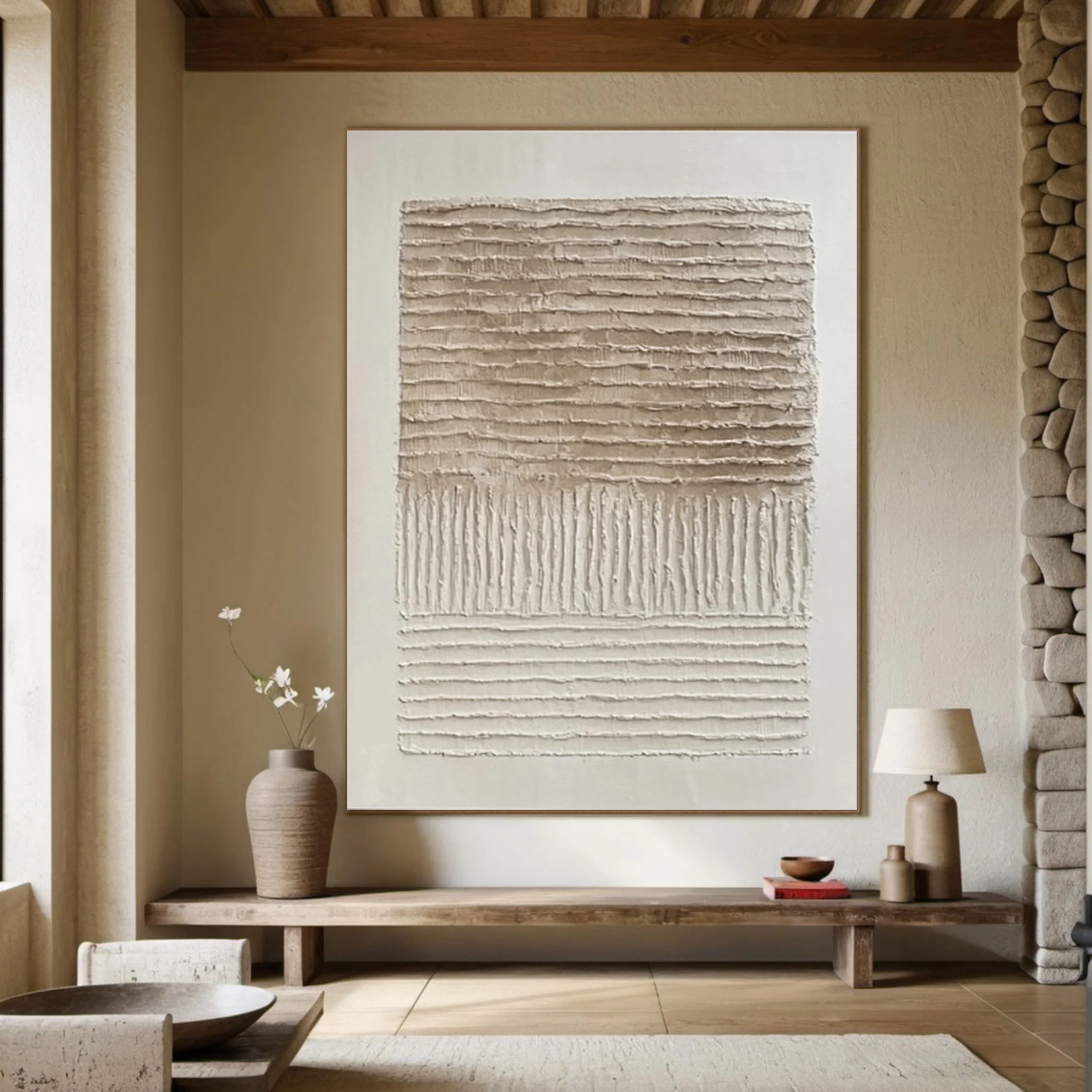 Wabi Sabi Art with Horizontal Layers and Vertical Inherent #BGA 281