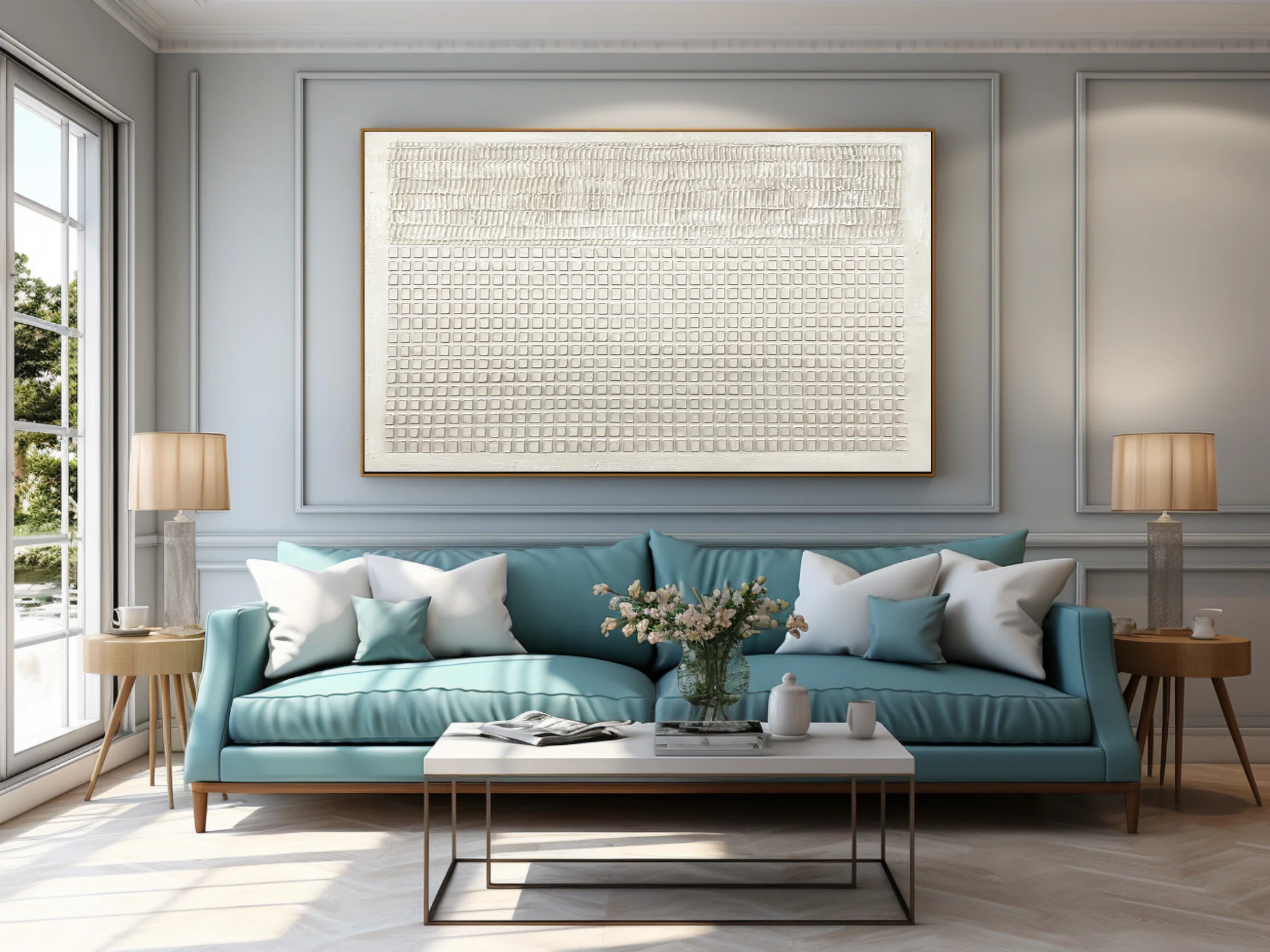 Neutral Tone Textured Painting Horizontal Wall Accent #WG 027