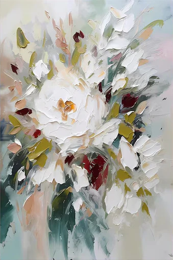 Abstract White Large Impasto Art | MuroArt #WG 105