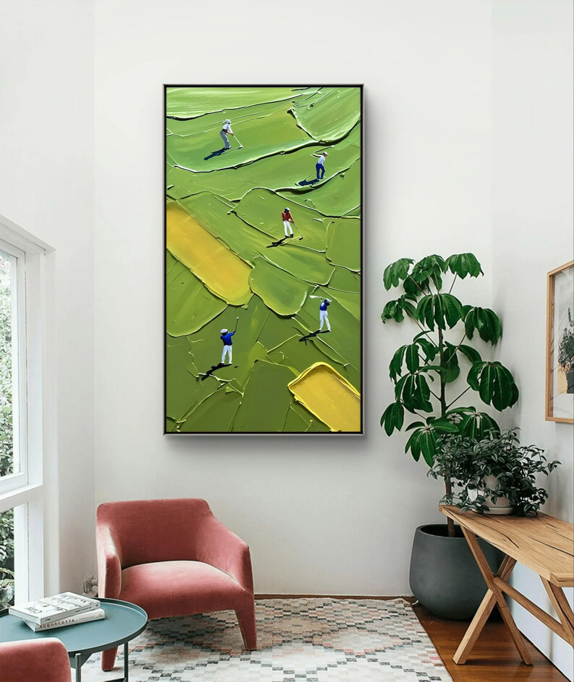Large Modern Textured Green Art | MuroArt #WGA 023