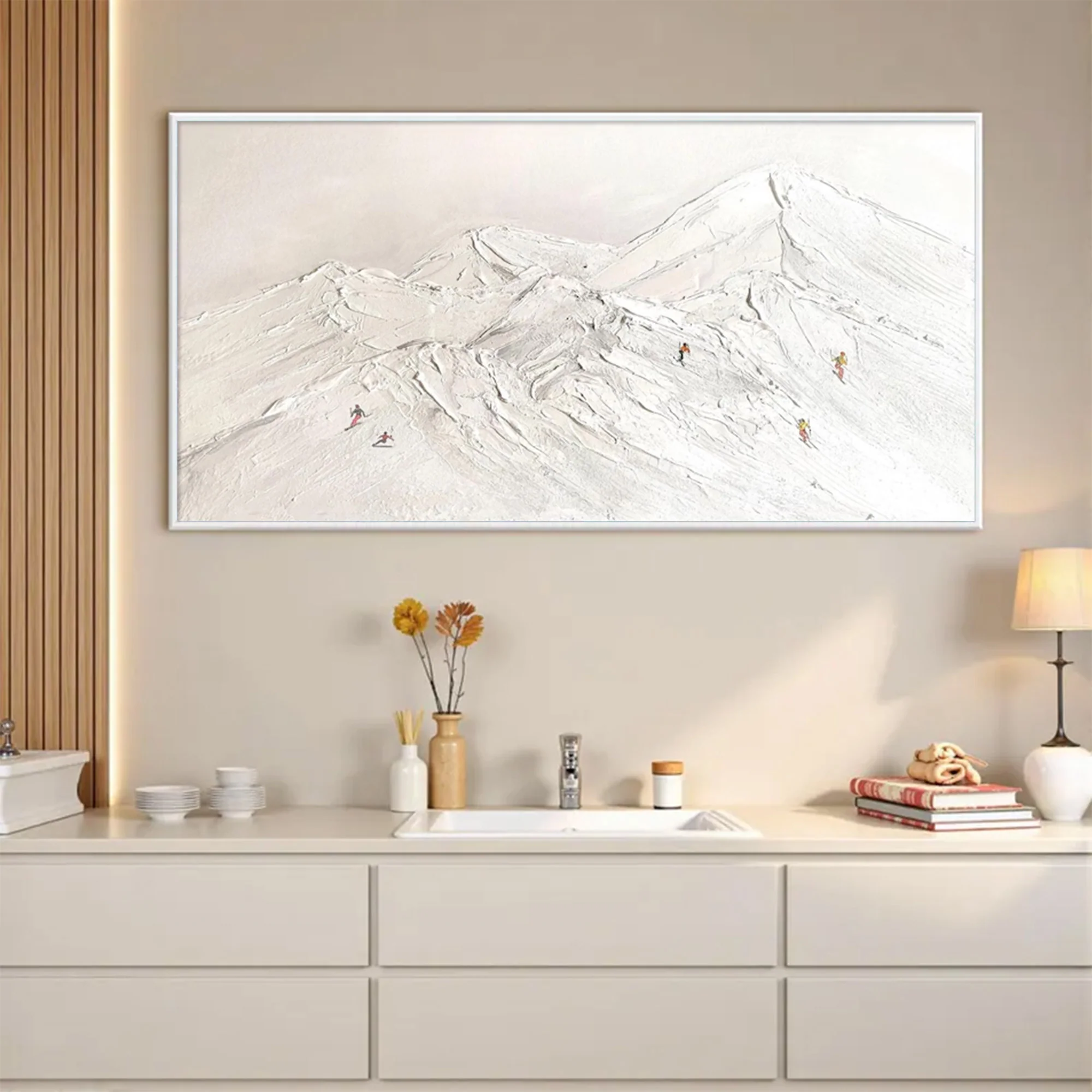 Large Contemporary Textured Winter Art | MuroArt #WGA 036
