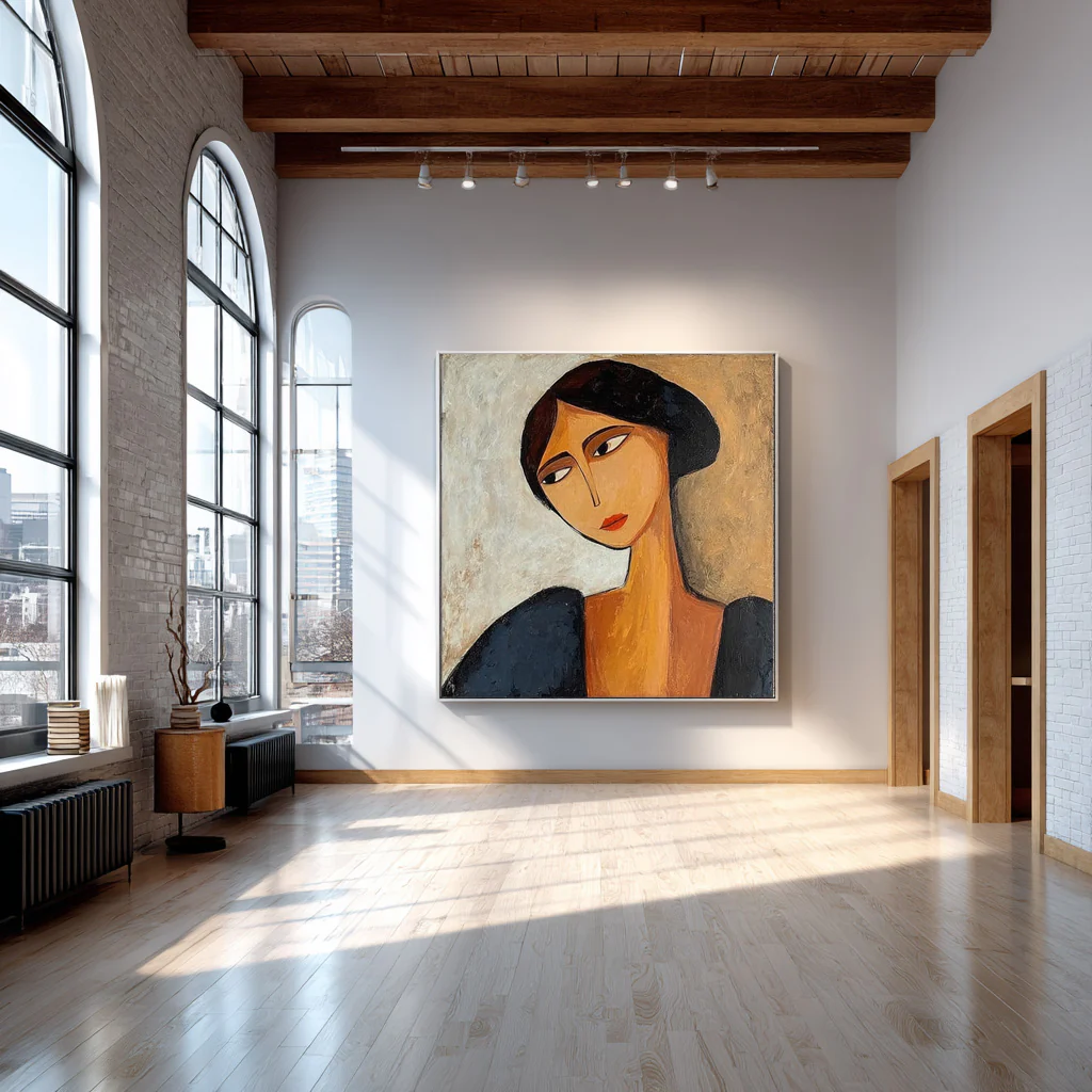 Abstract Face Painting Unique Hand-Painted Wall Art #WG 087