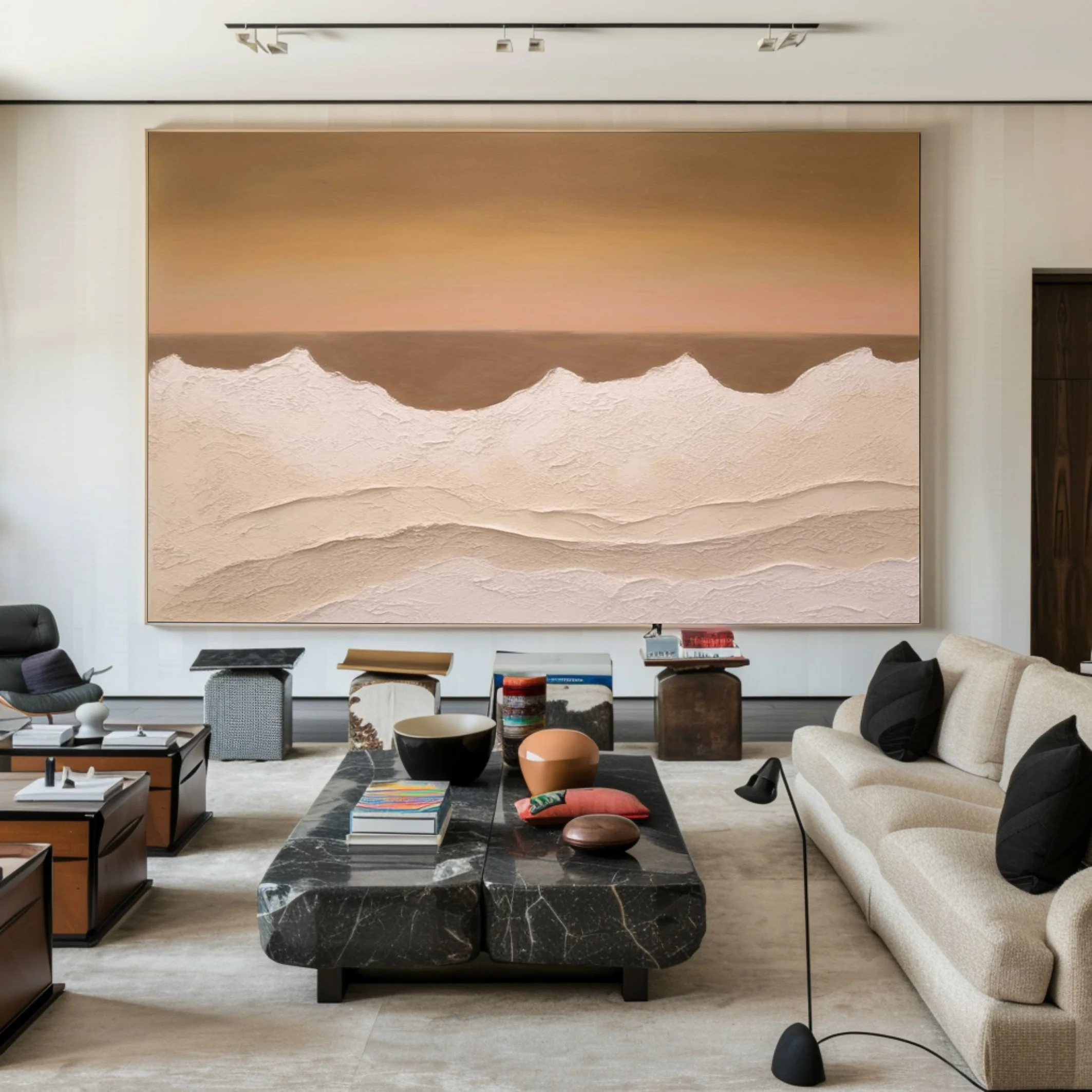 Minimalist Earth Tone Abstract, Subtle Landscape Wall Art #BGA 252