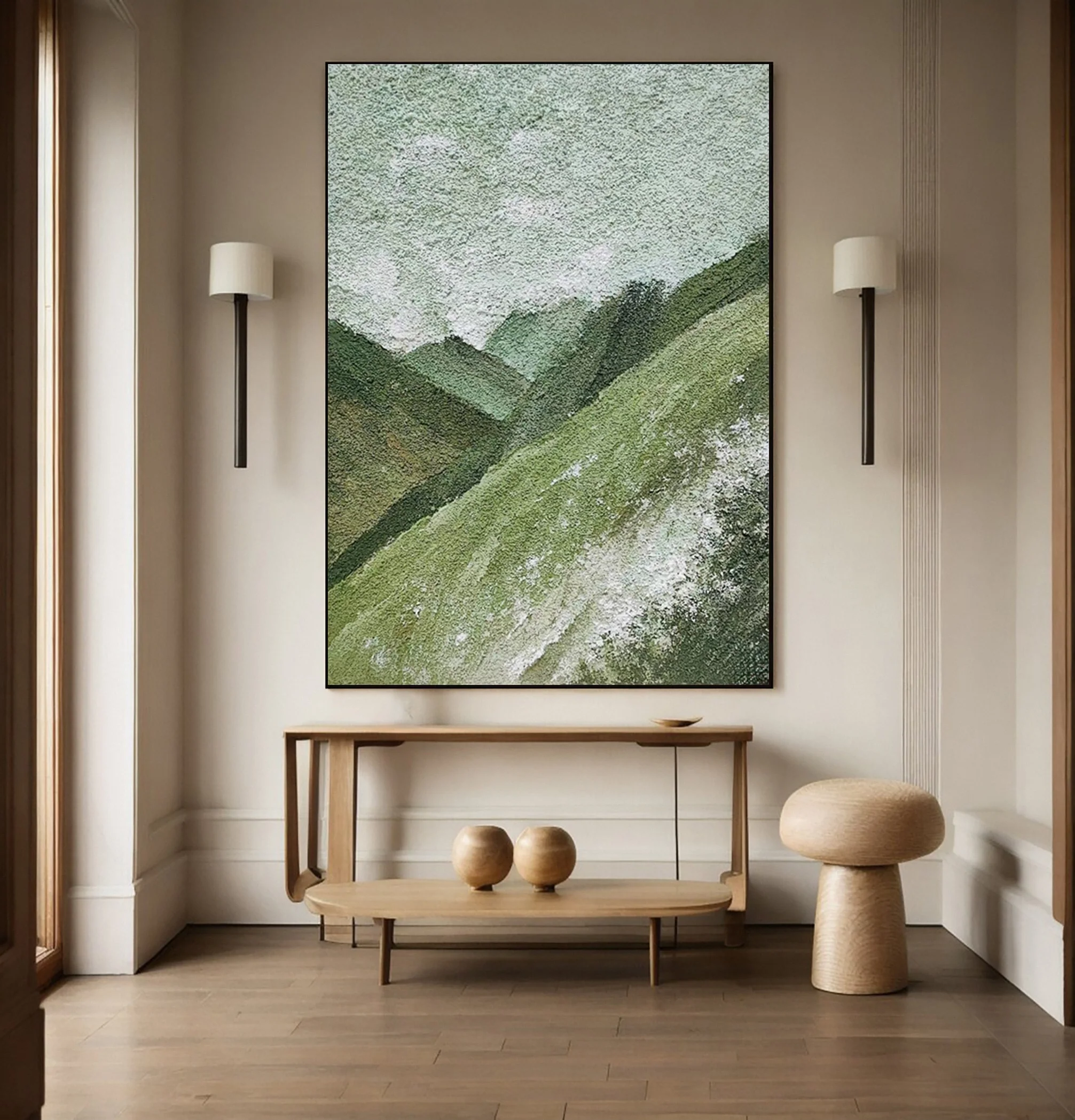 Modern Abstract Canvas with Mountainous Forms #BGA 358