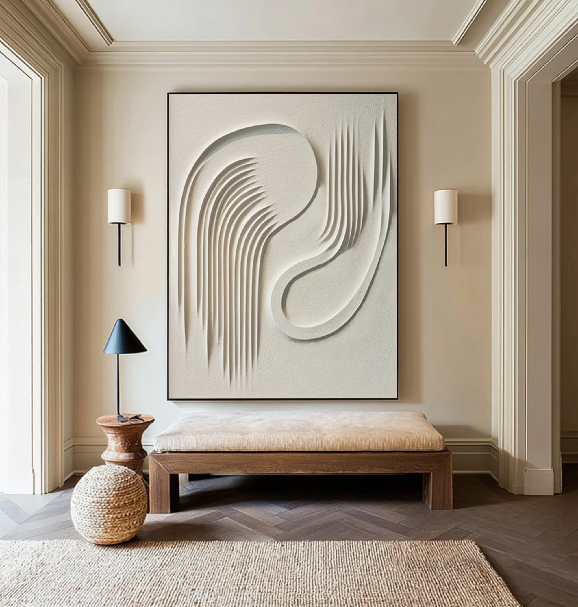 White Textured 3D Wall Art | Minimalist Modern Art #WG 093