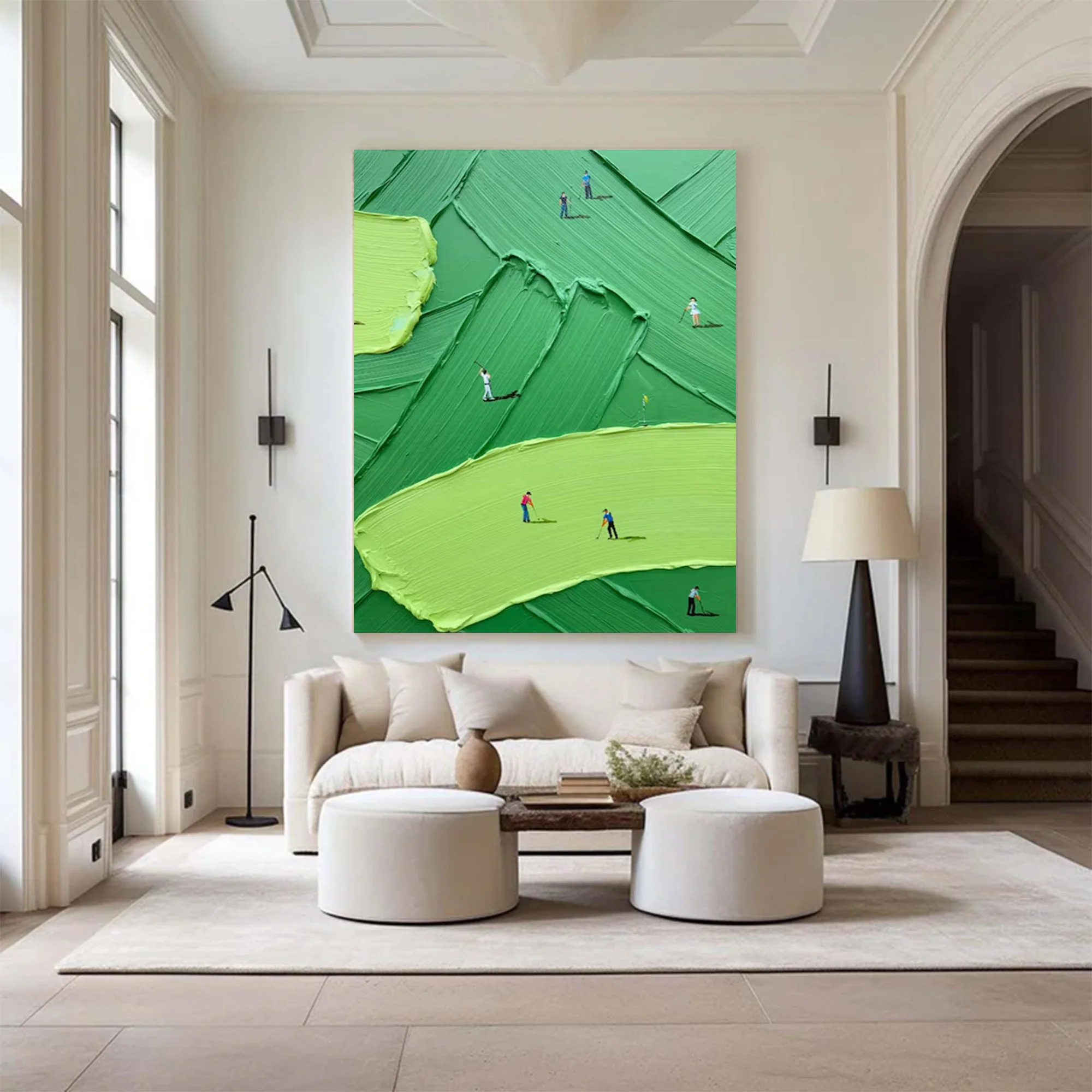 Large Whimsical Golf Art Painting | MuroArt #WG 098