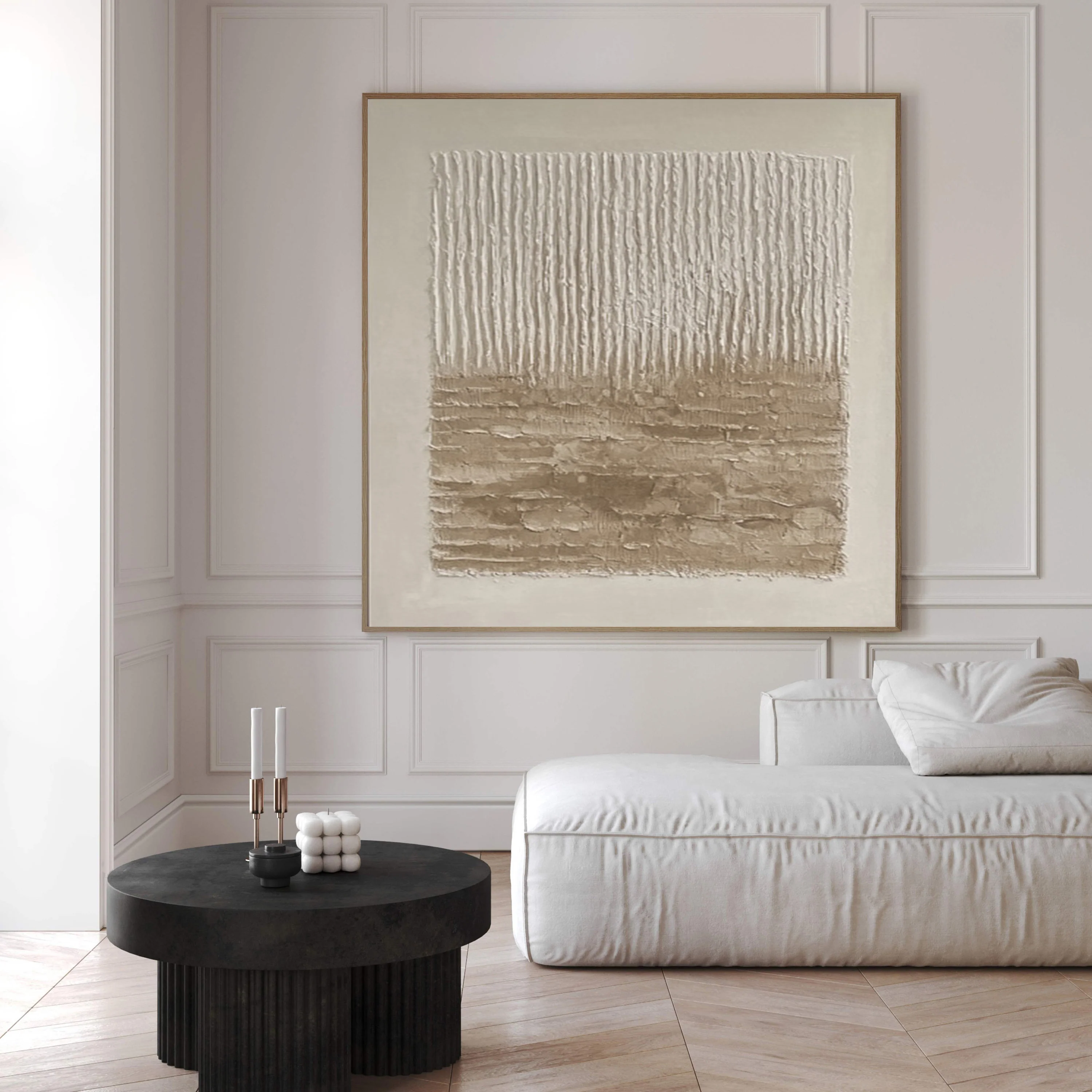 Minimalist Neutral Art with Texture and Subtly Layered Ground #BGA 278