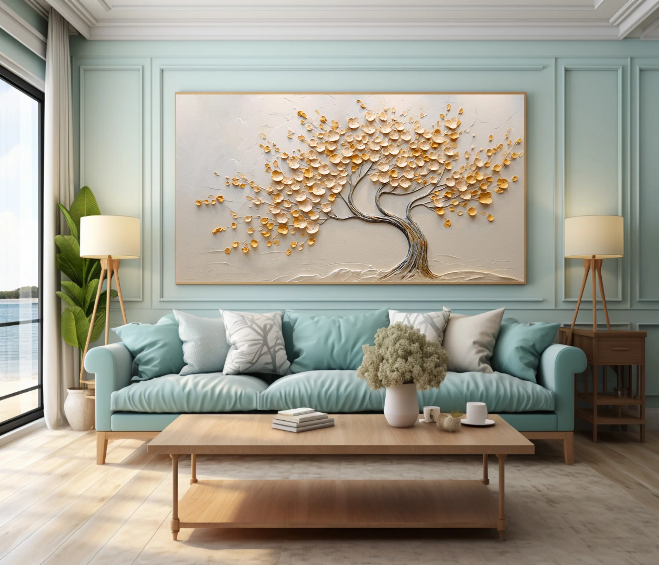 Tree of Life Art Modern Relief Painting for Living Room #WG 091