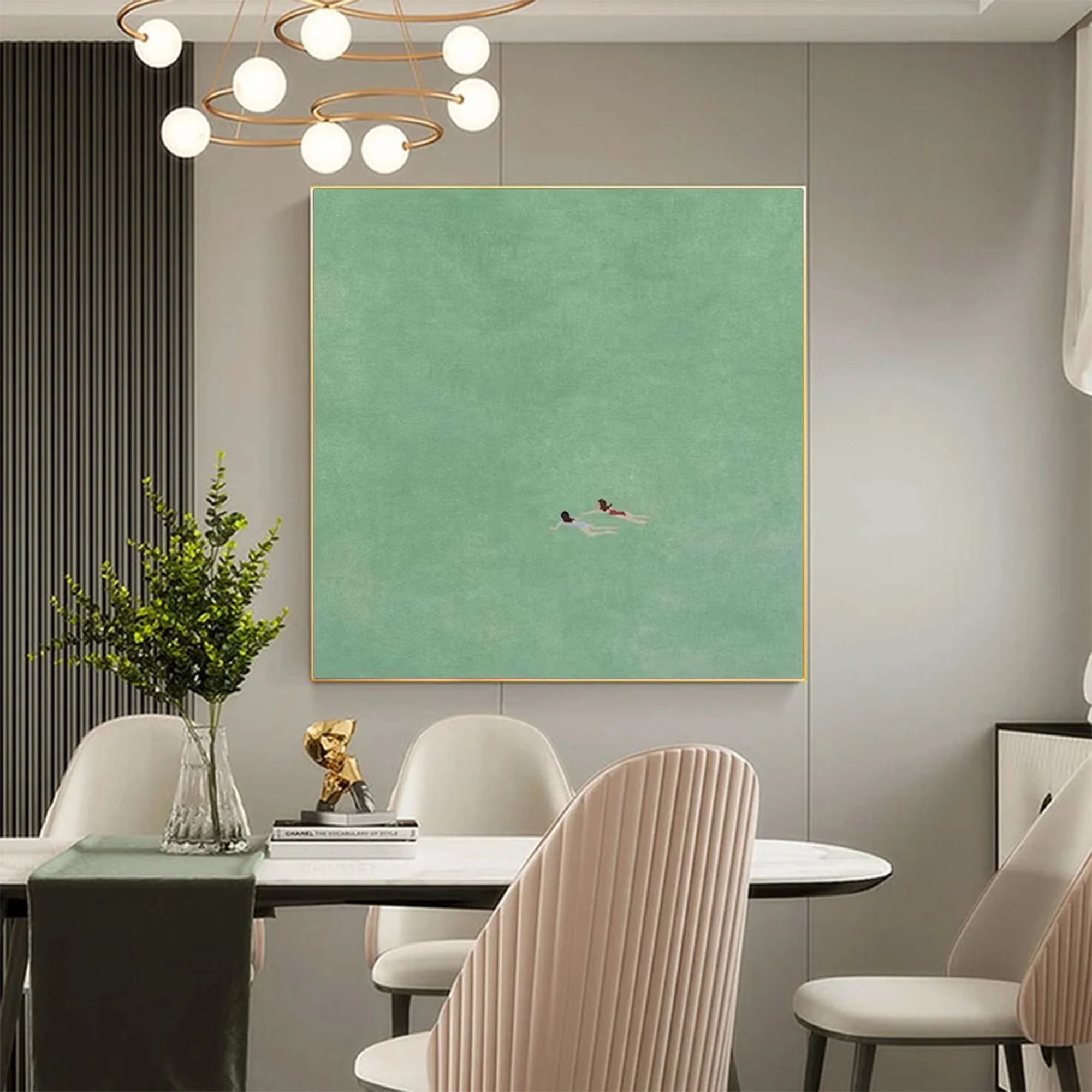 Large Abstract Mint Green Decor | MuroArt #WGA 029