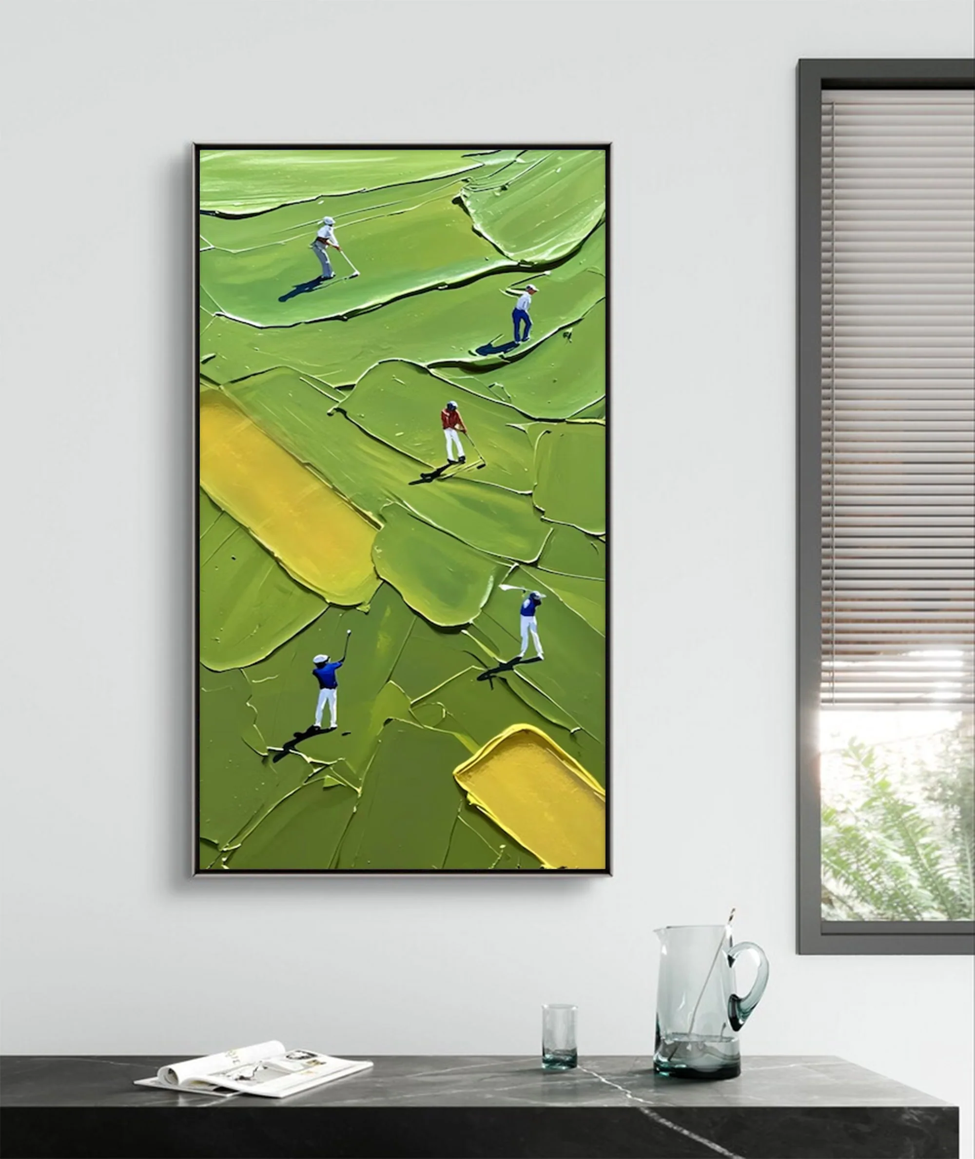 Large Modern Textured Green Art | MuroArt #WGA 023