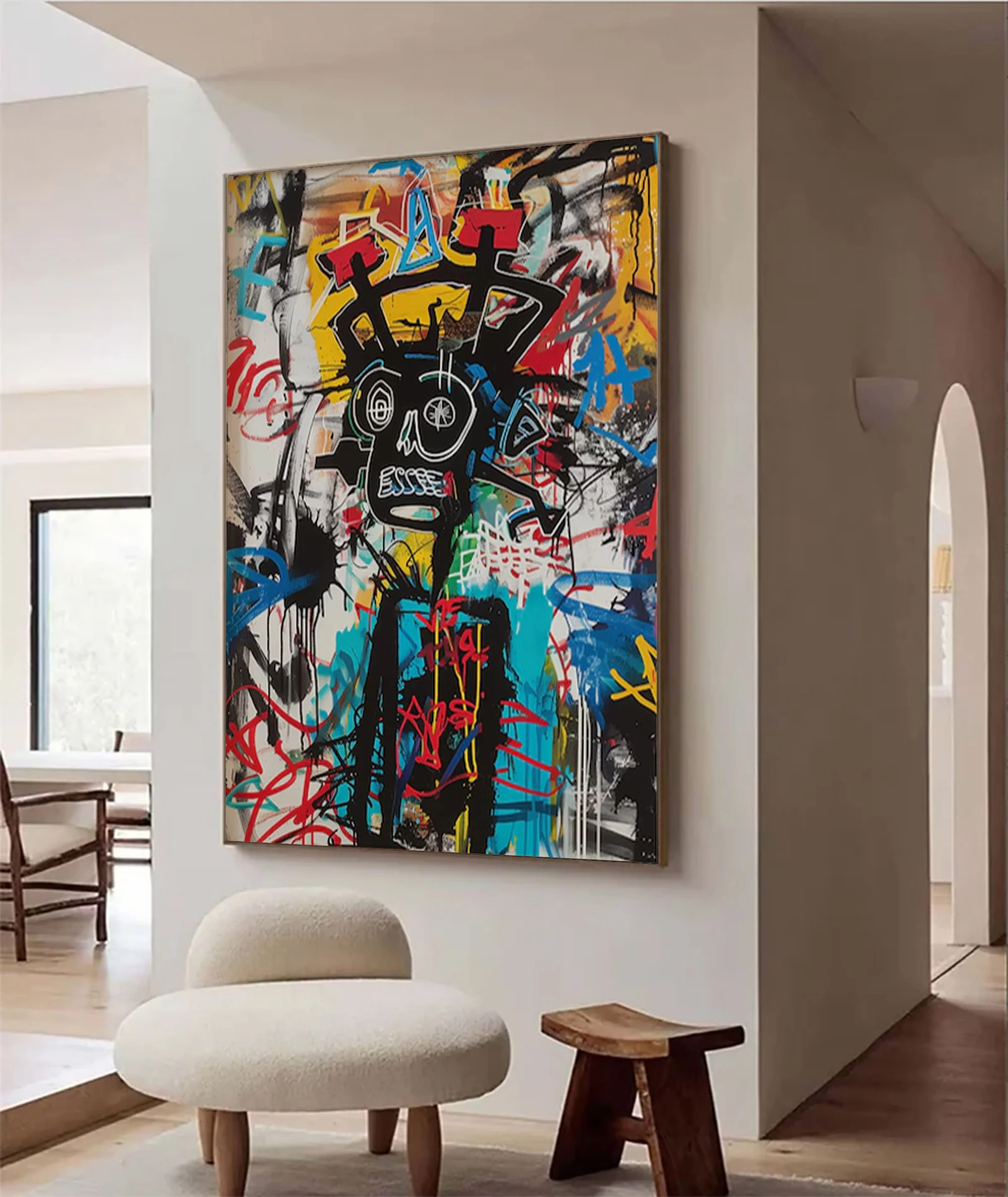 Large Abstract Modern Basquiat Art | MuroArt #WGA 006