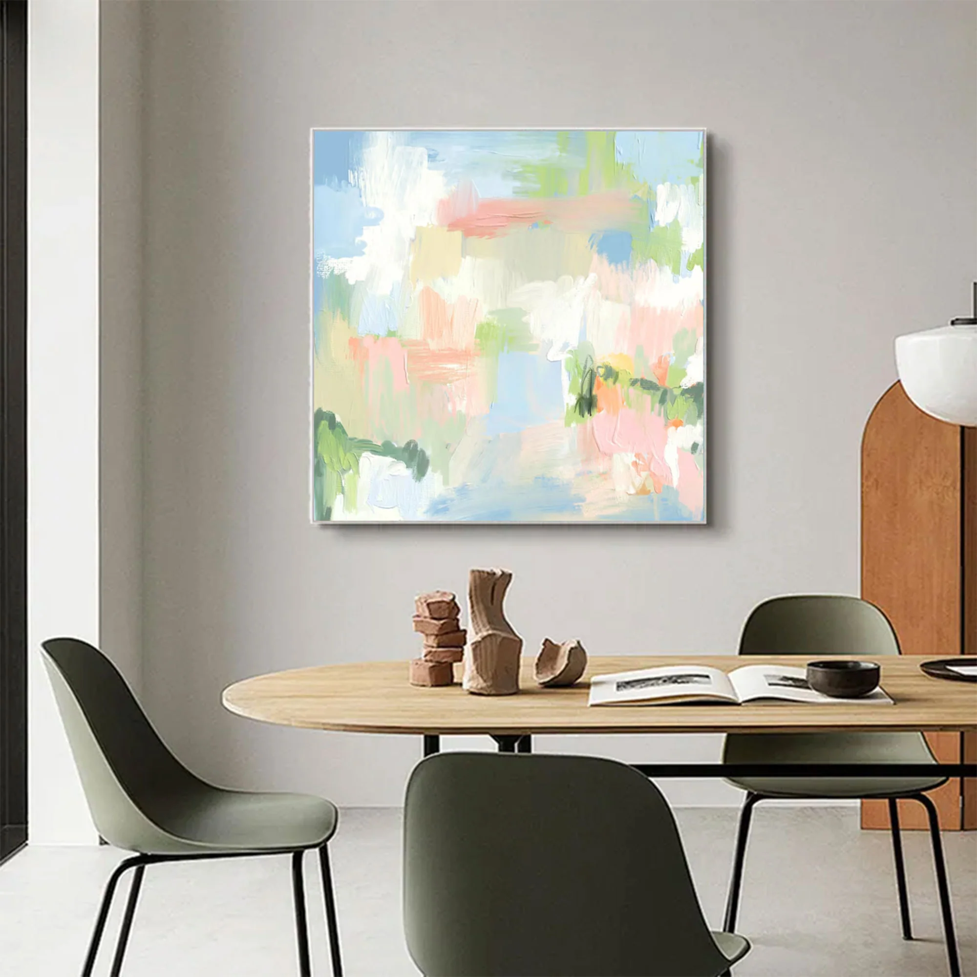 Large Abstract Textured Colorful Square | MuroArt #WGA 030