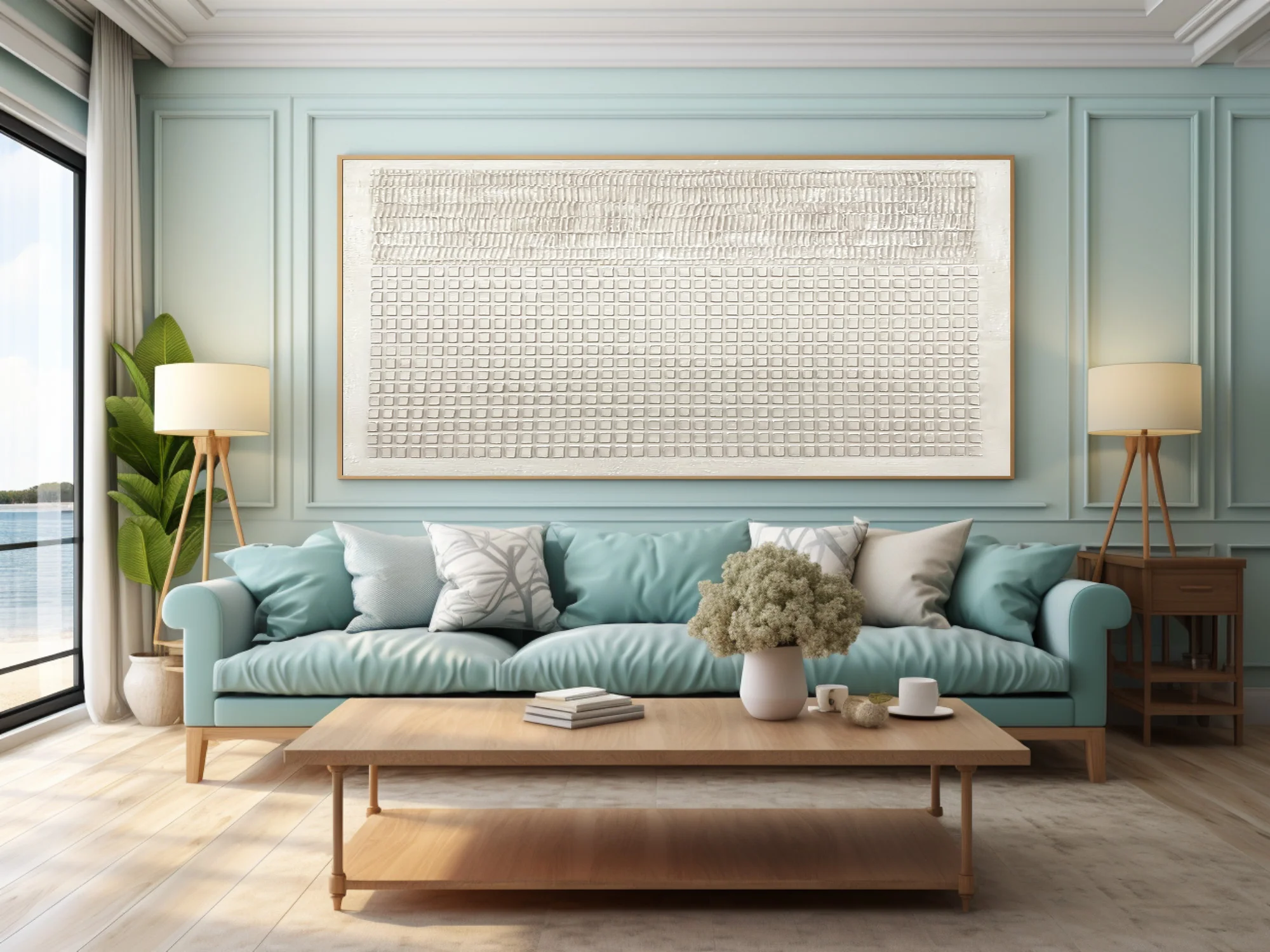 Neutral Tone Textured Painting Horizontal Wall Accent #WG 027