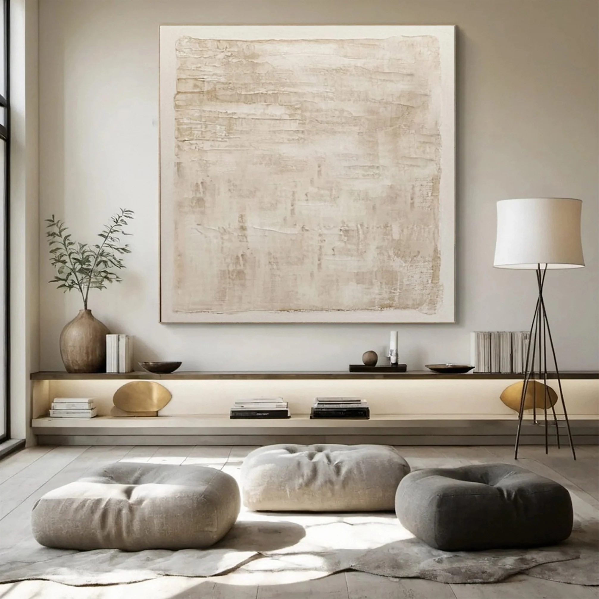 Contemporary Neutral Painting with Organic Horizontal Textures #BGA 318