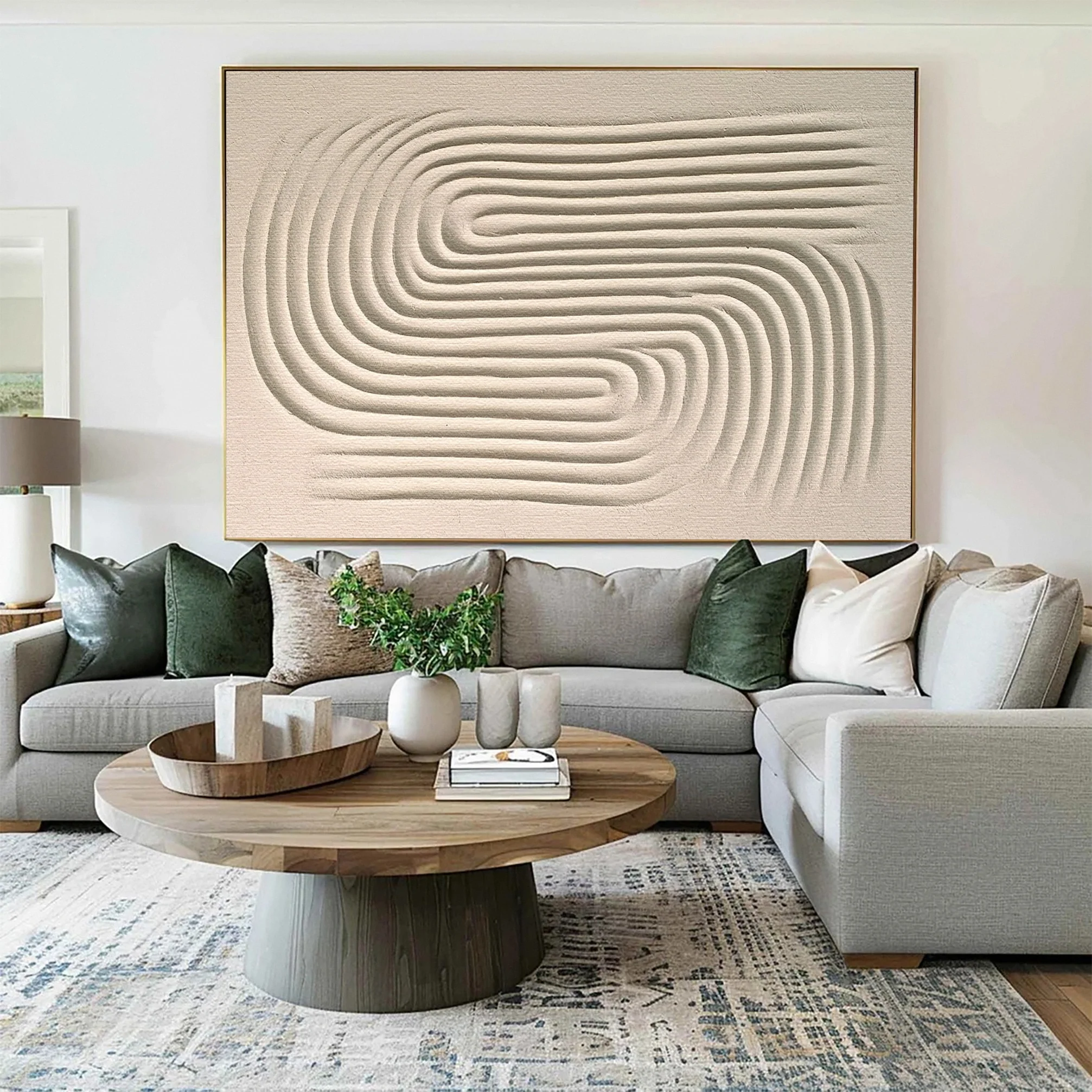 Minimalist Textured Abstract with Concentric Sand Patterns #BGA 310