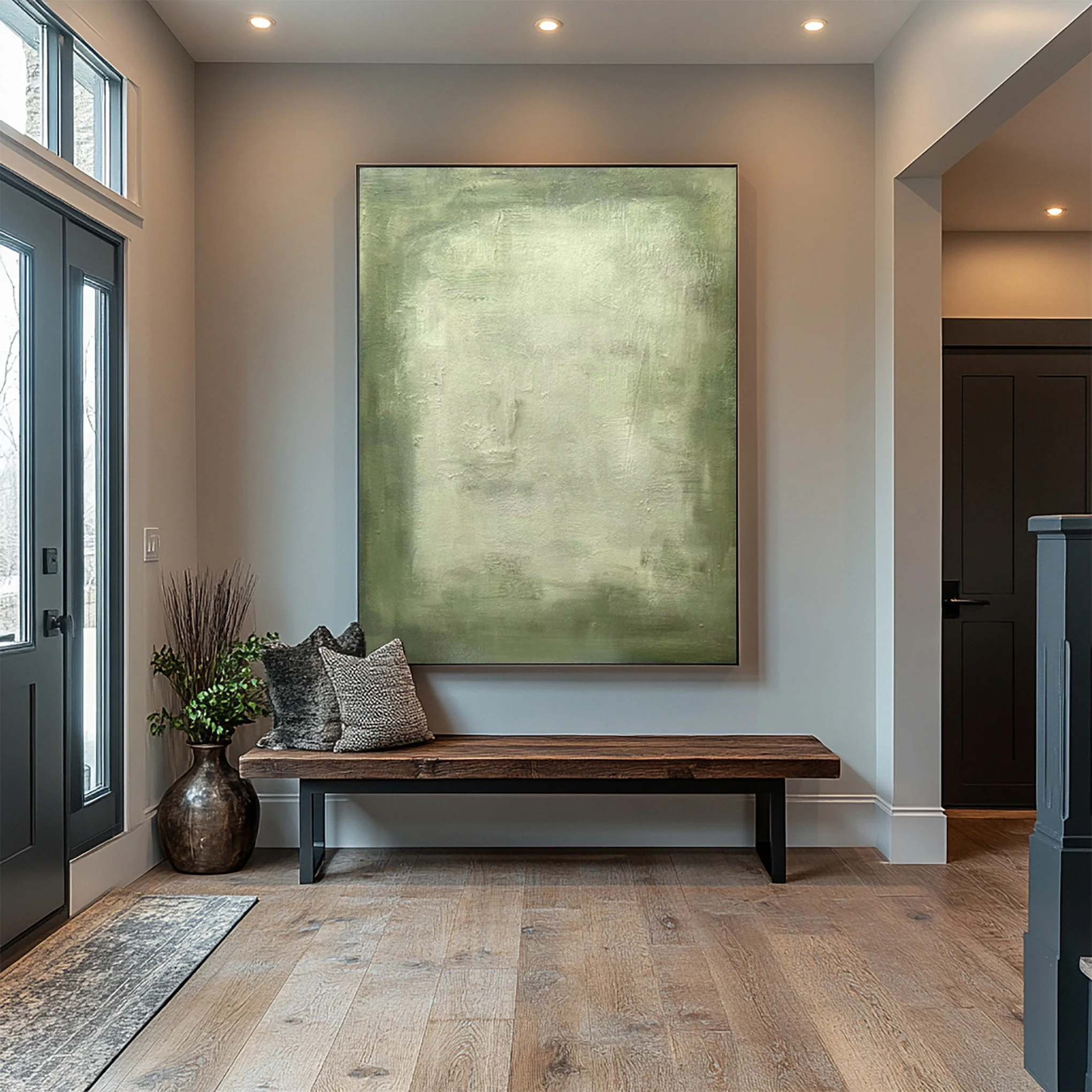 Modern Green Art with Organic Texture and Soft Color Blends #BGA 345