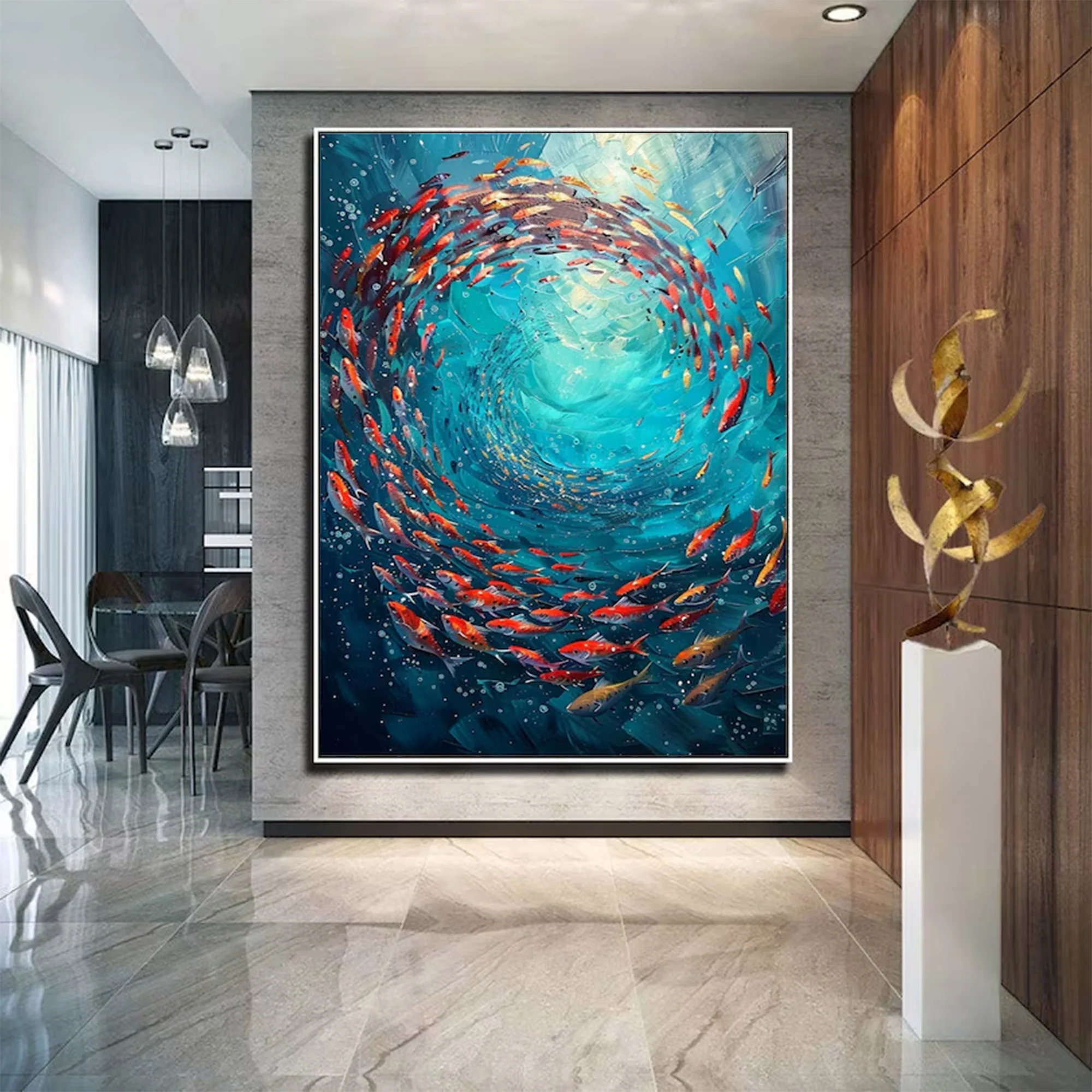 Large Abstract Ocean Vortex Painting | MuroArt #WGA 021