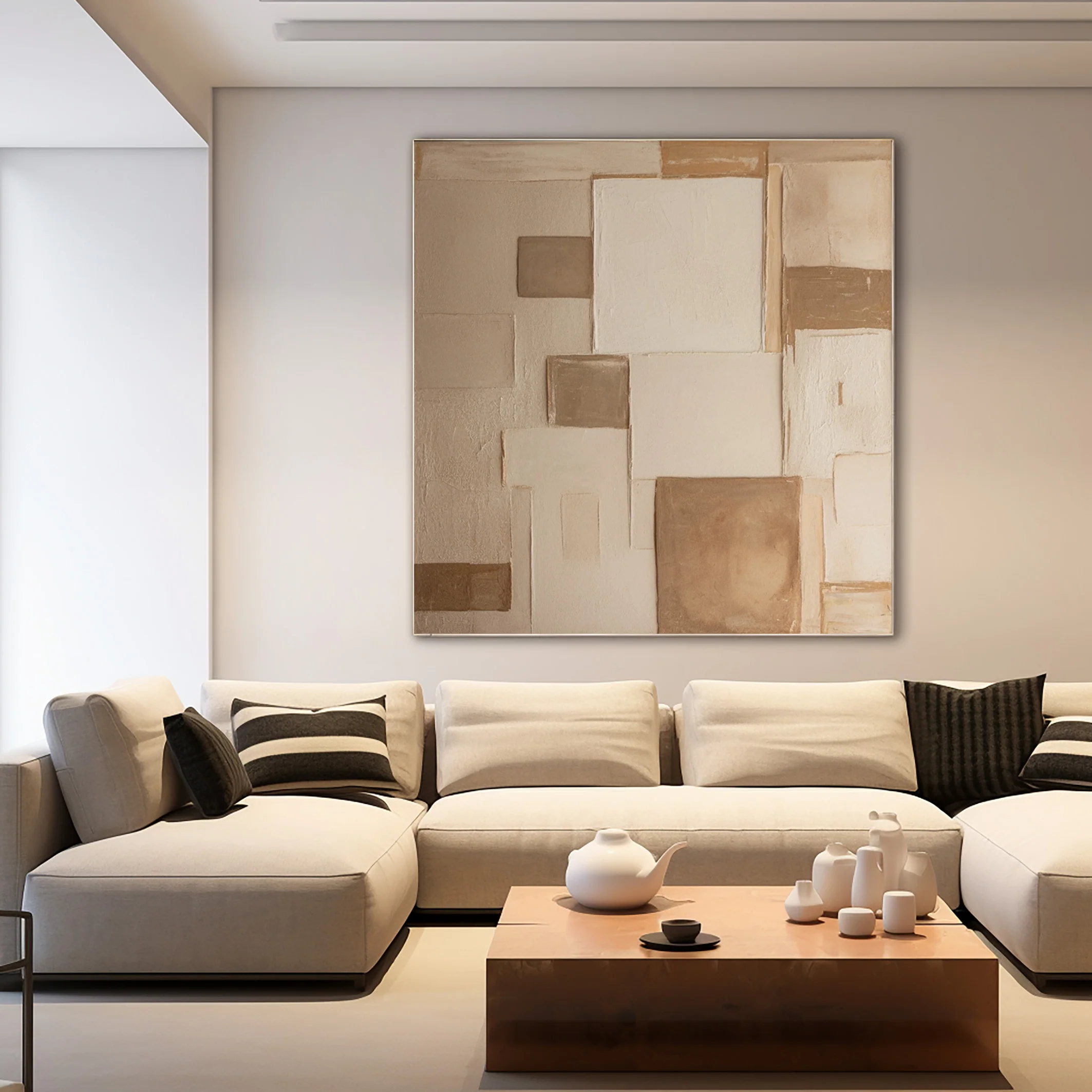 Minimalist Abstract with Geometric Overlap for Modern Home #BGA 286