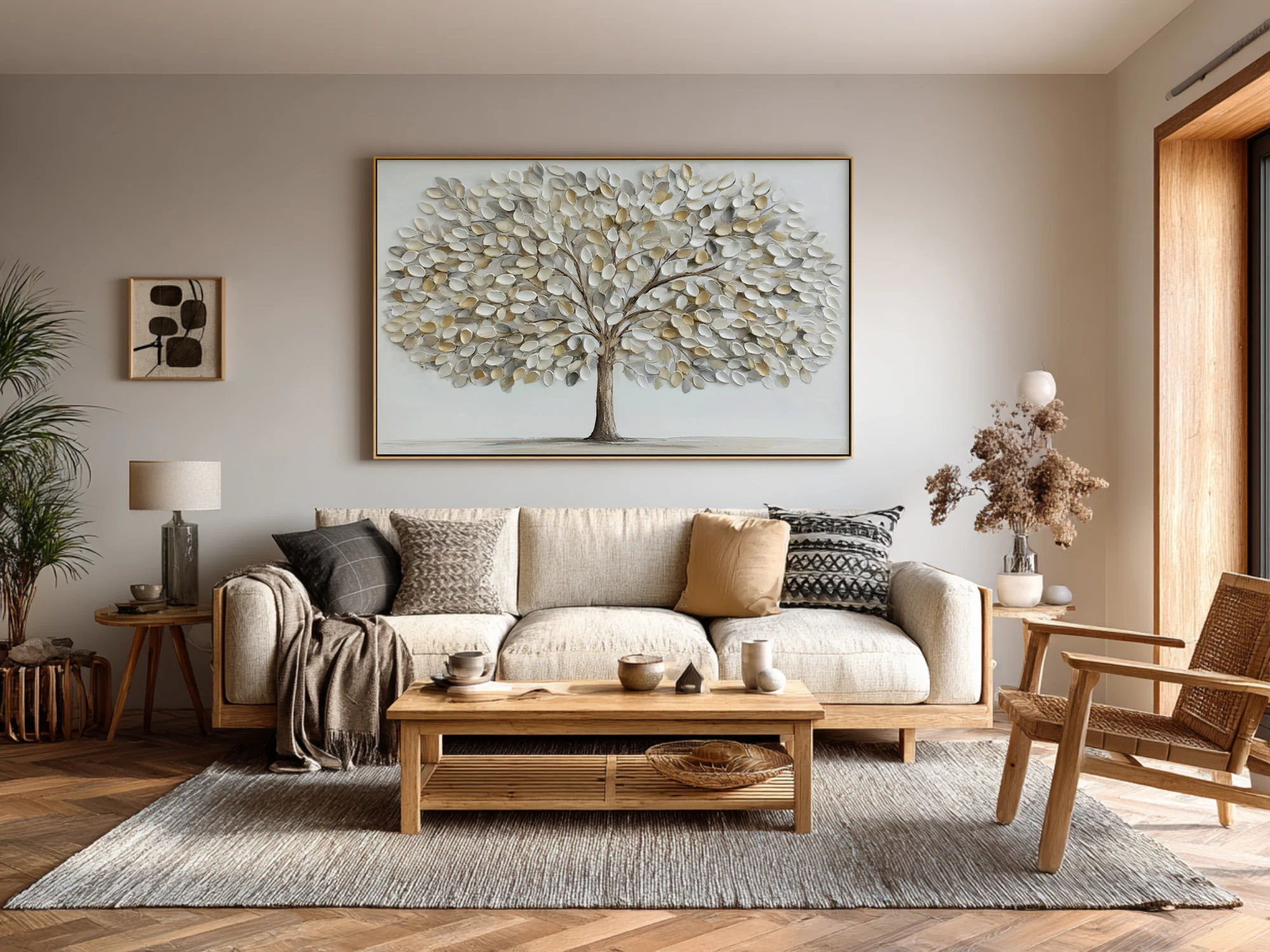 Subtle Texture Tree Art | Neutral Home Decor #WG 062