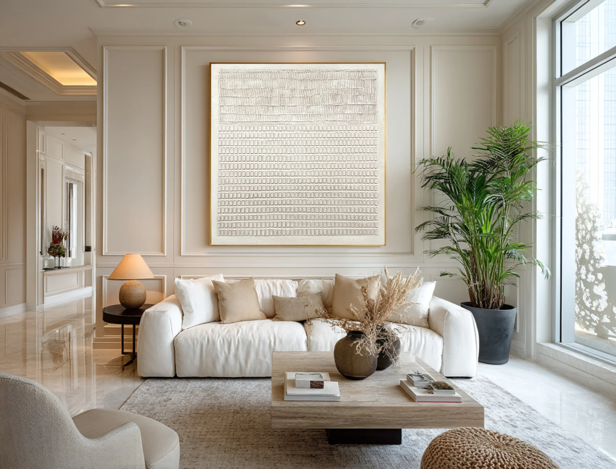 extured White Wall Decor Contemporary Accent #WG 023