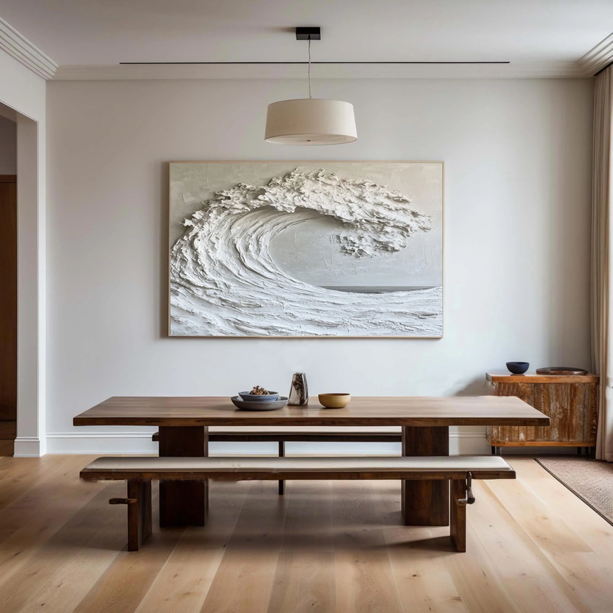 Impasto Ocean Painting Modern Beach House Wall Art #WG 048