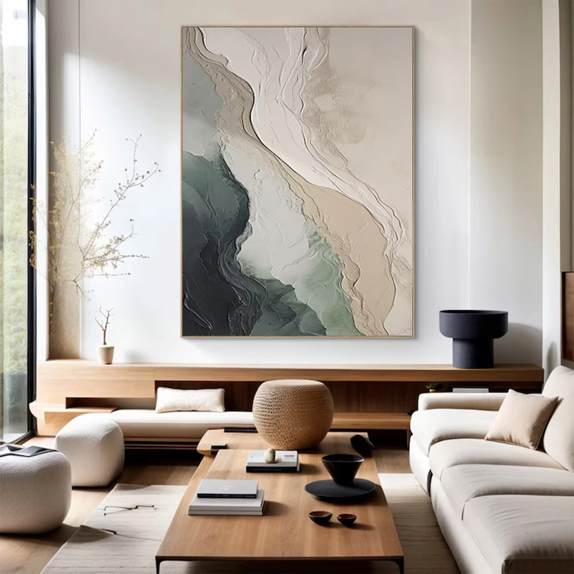 Large Modern Earth-Toned Abstract Art | MuroArt #WGA 018