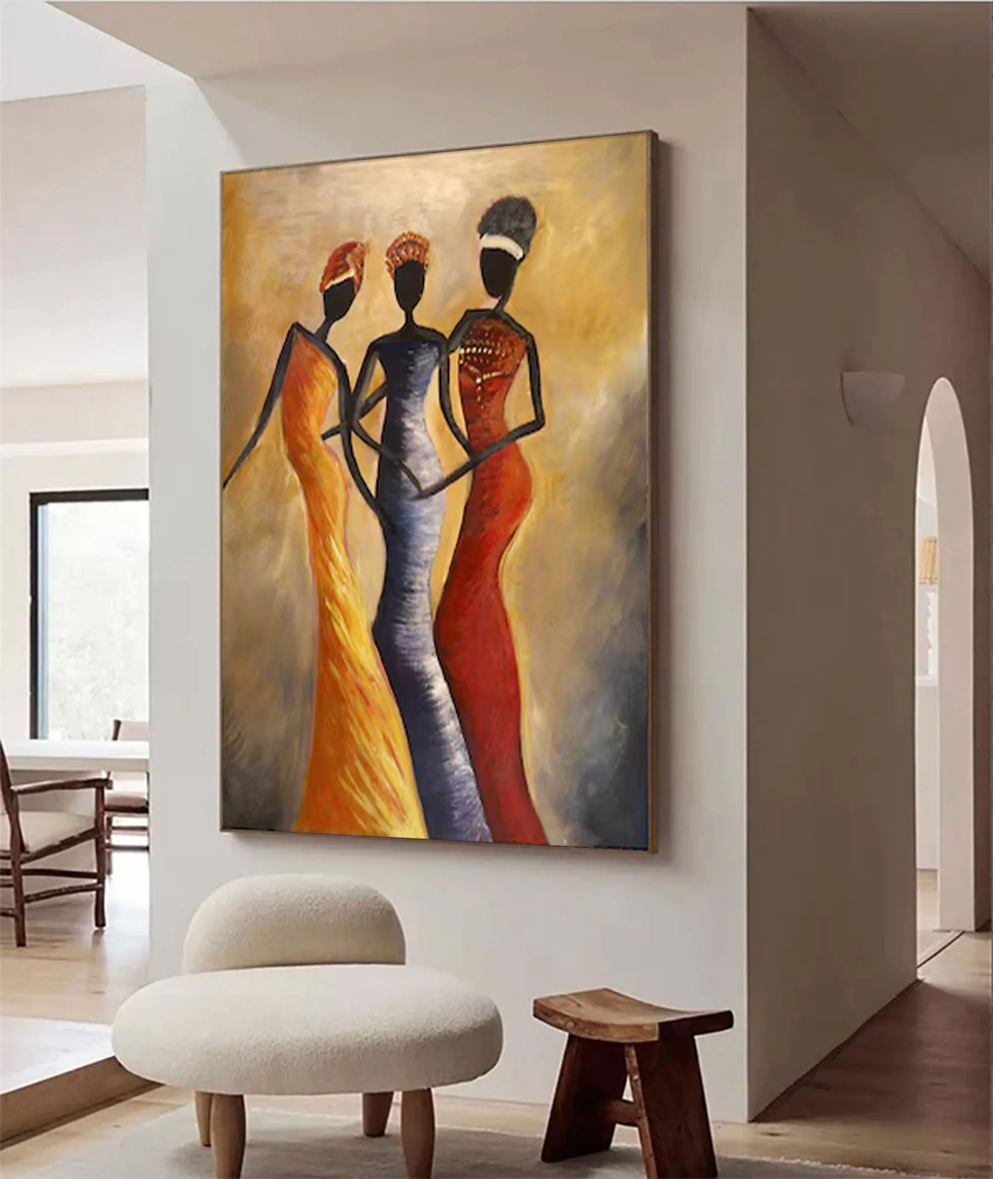 Large Figurative Women In Dresses | MuroArt #WGA 014