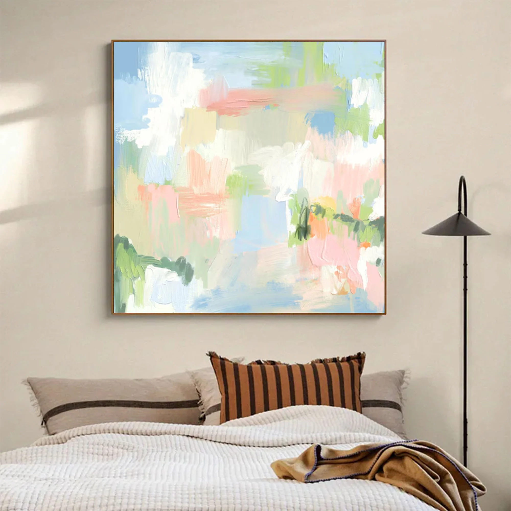 Large Abstract Textured Colorful Square | MuroArt #WGA 030