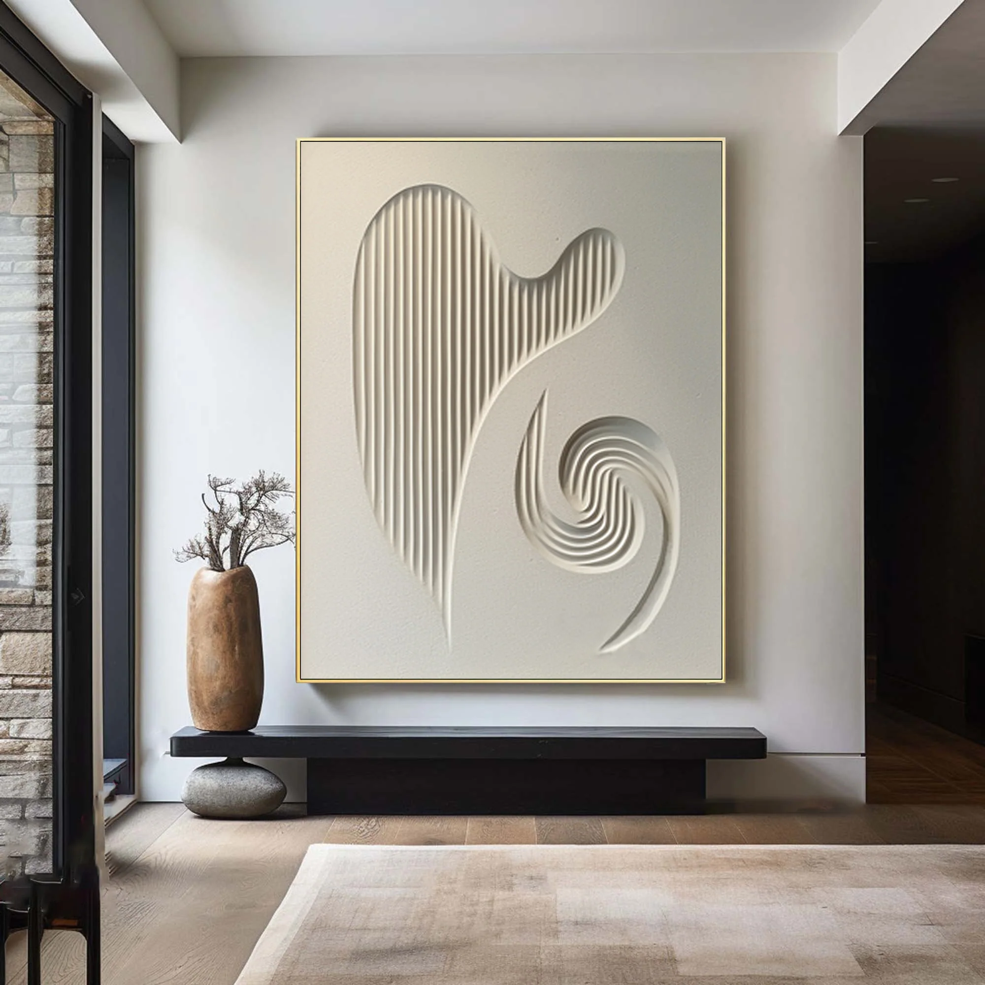 Abstract Dimensional Art - Textured White Panel #WG 080