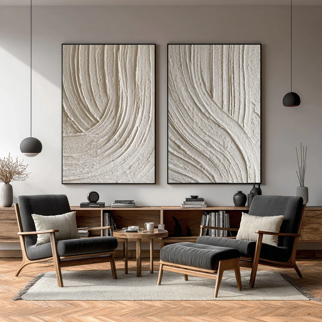 Organic Wave Pattern Wall Art Pair Set of 2 #WG 011