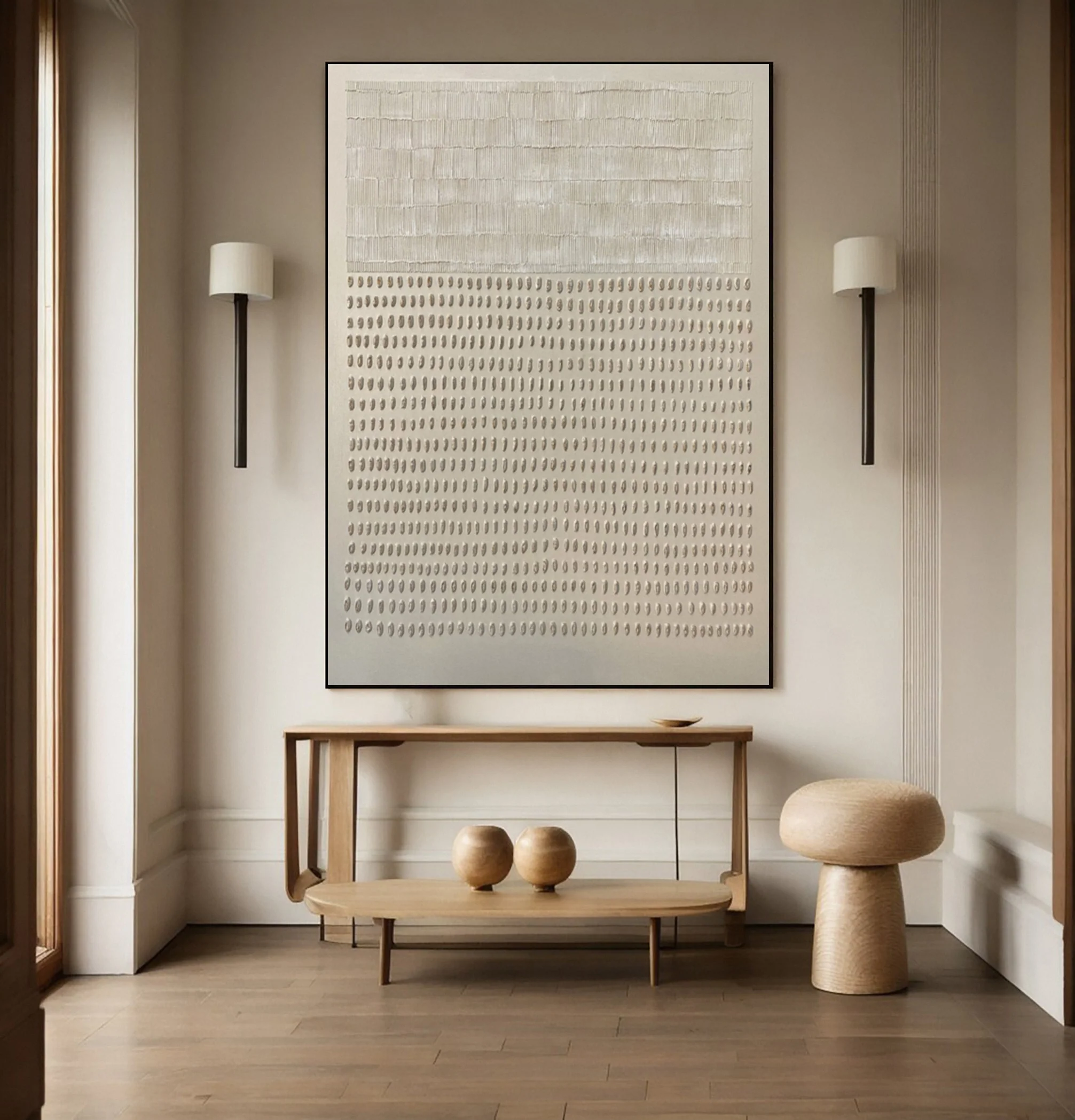 Modern Canvas with Grid Upper and Linear Lower Sections #BGA 294