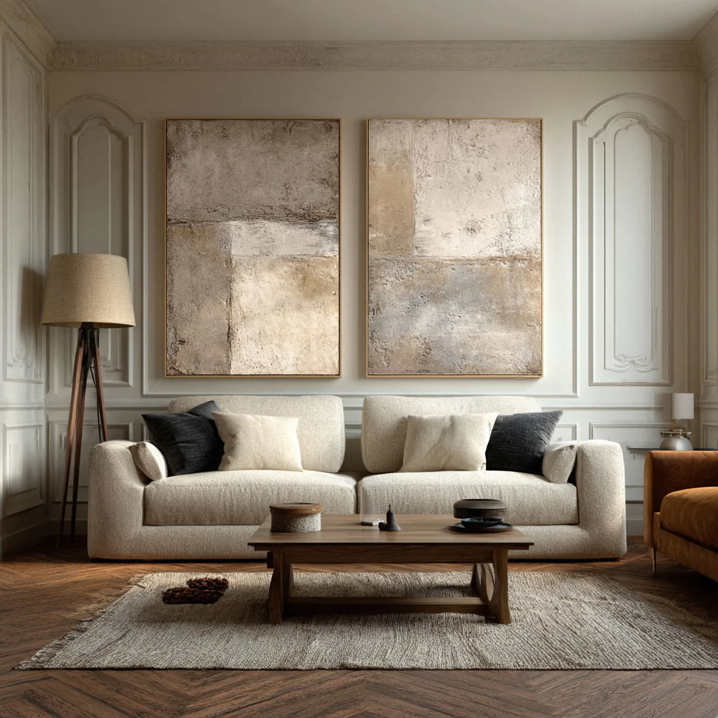 Textured Wall Art Set for Contemporary Living Room #WG 016