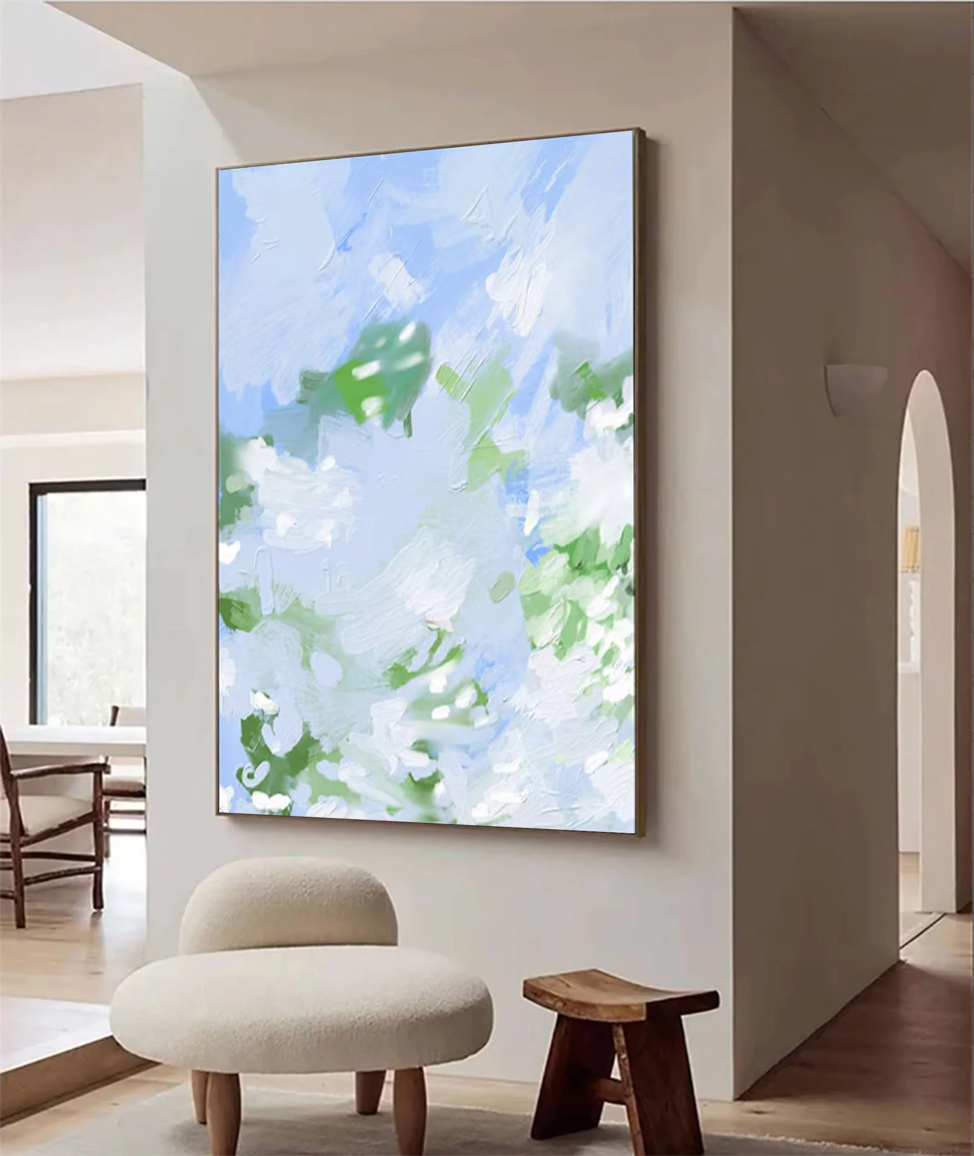 Large Abstract Blue and Green Art | MuroArt #WGA 020